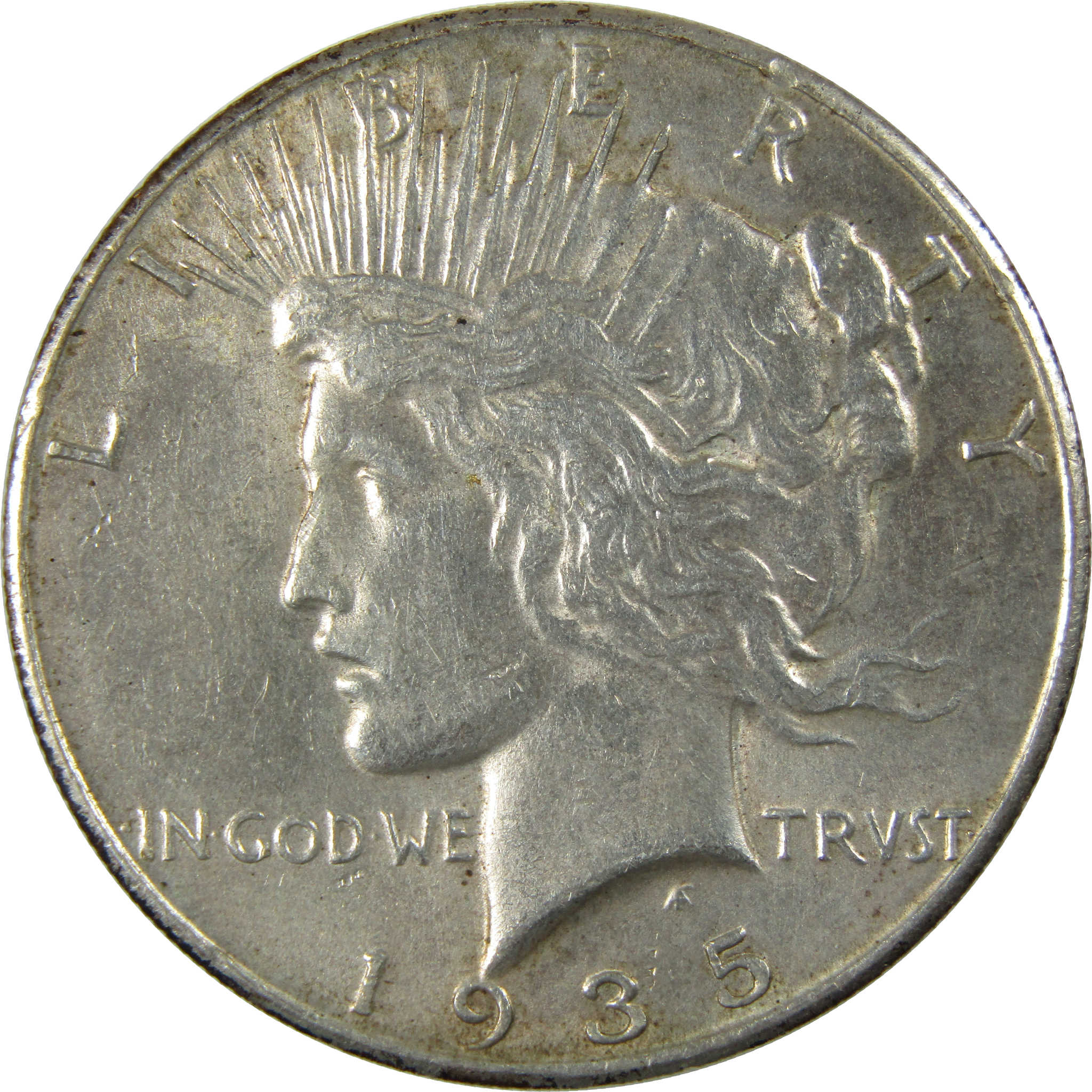 1935 Peace Dollar AU About Uncirculated Silver $1 Coin SKU:I23727