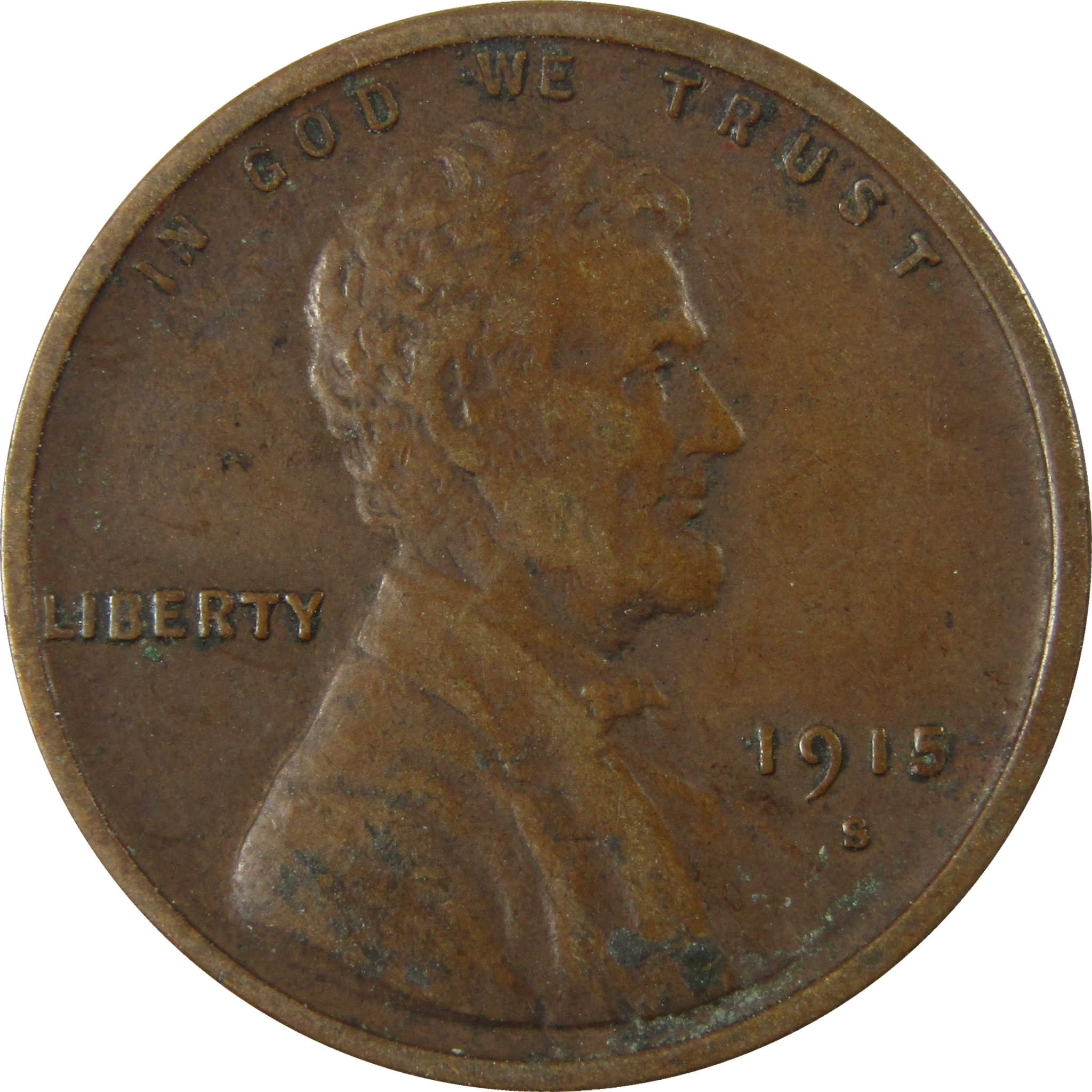 1915 S Lincoln Wheat Cent VF Very Fine Penny 1c Coin SKU:I28141