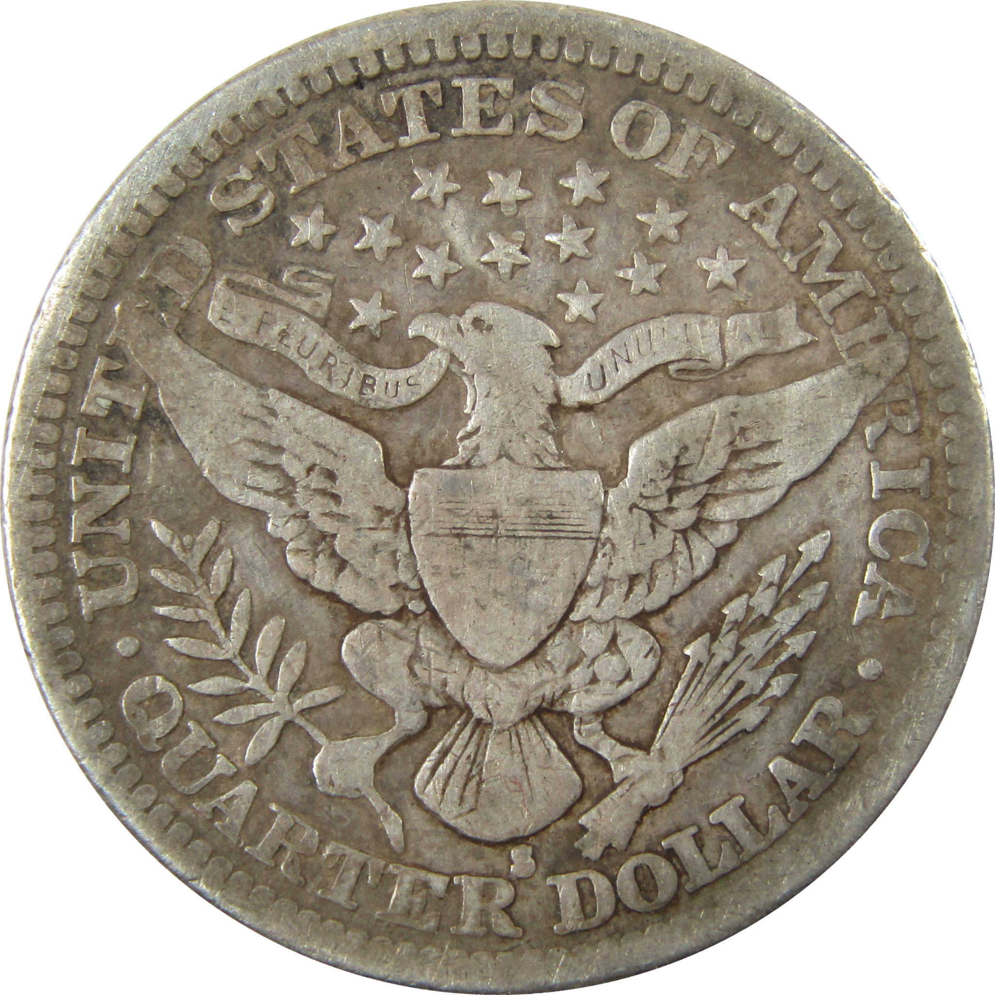 1914 S Barber Silver Quarter F Fine 25c Coin SKU:I28489