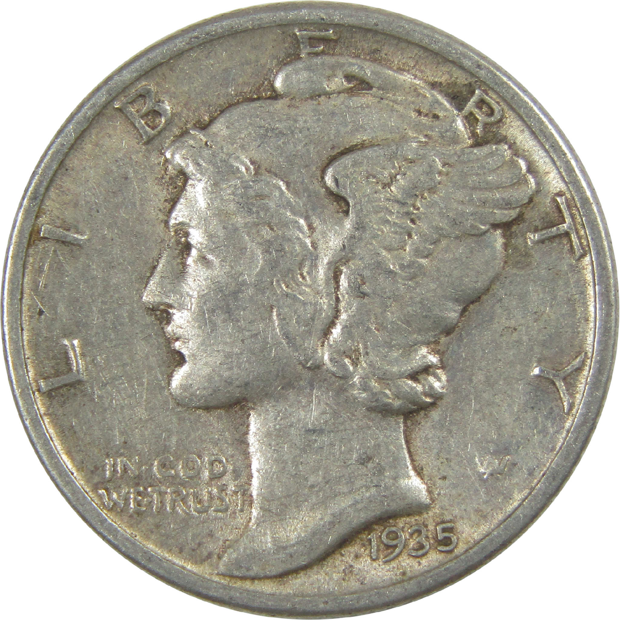 1935 Mercury Dime XF EF Extremely Fine Silver 10c Coin