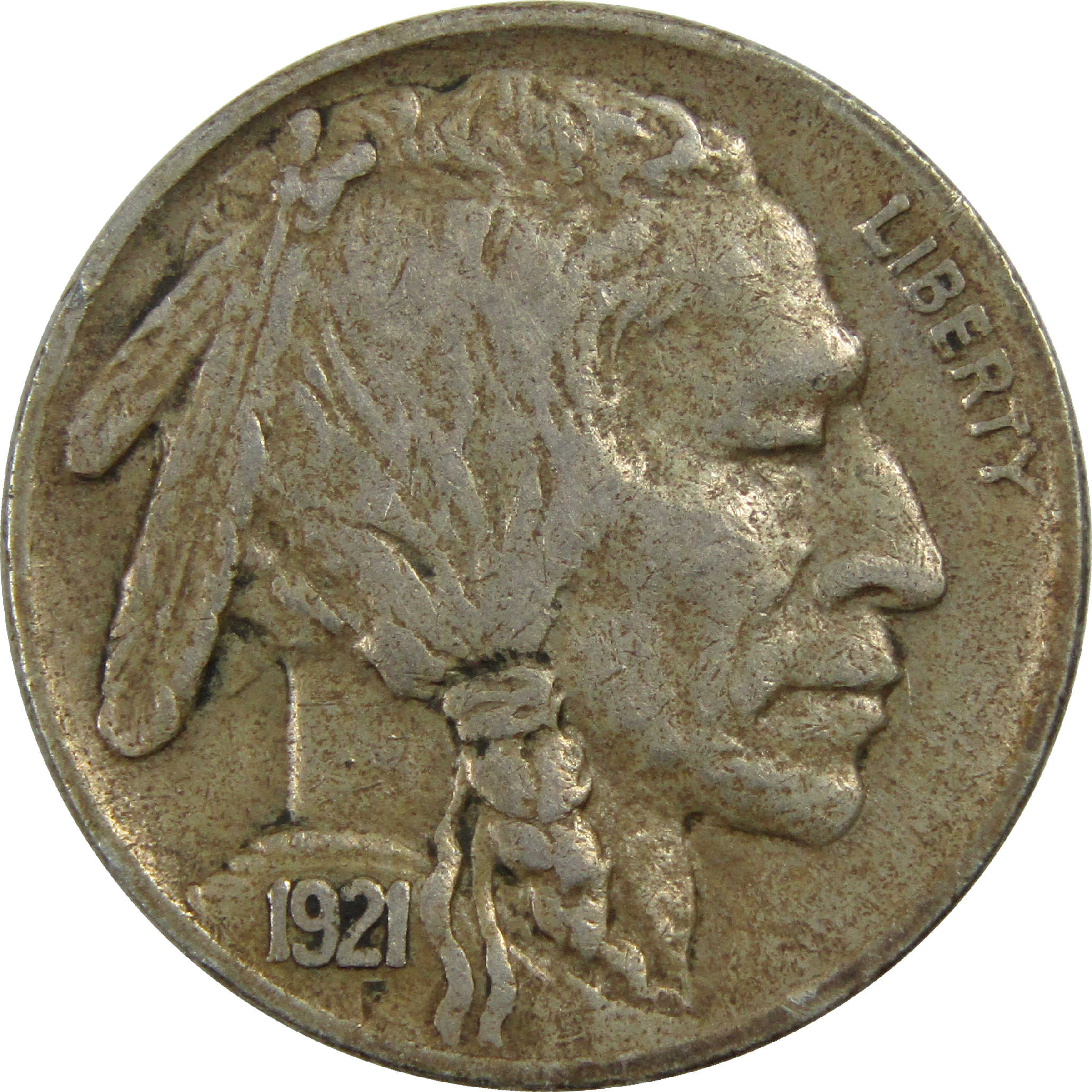1921 Indian Head Buffalo Nickel VF Very Fine 5c Coin SKU:I13184