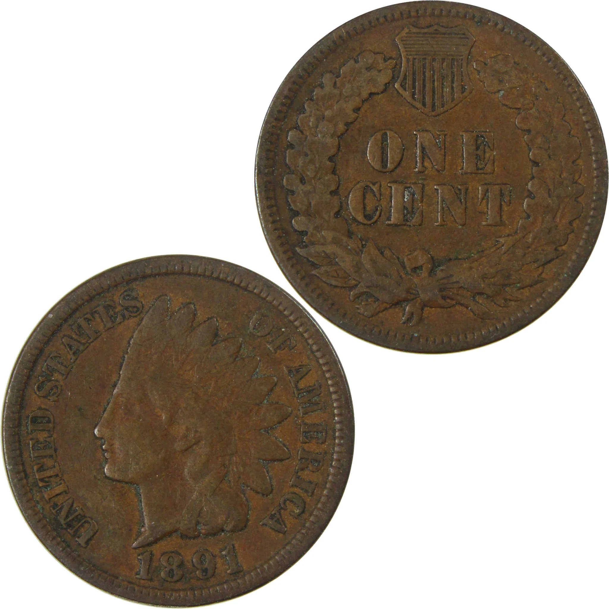 1891 Indian Head Cent VG Very Good Penny 1c Coin SKU:I26984