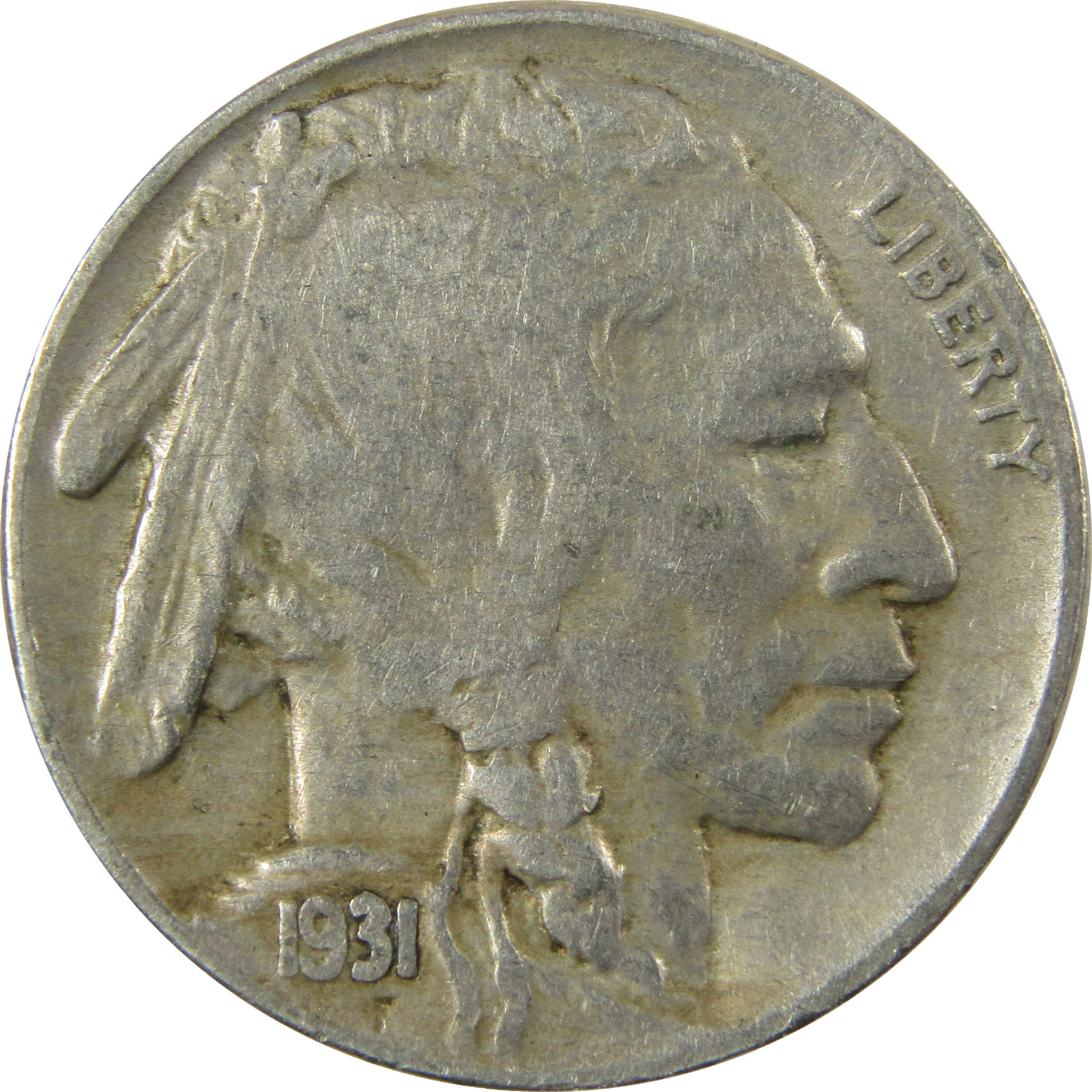 1931 S Indian Head Buffalo Nickel F Fine 5c Coin SKU:I28138