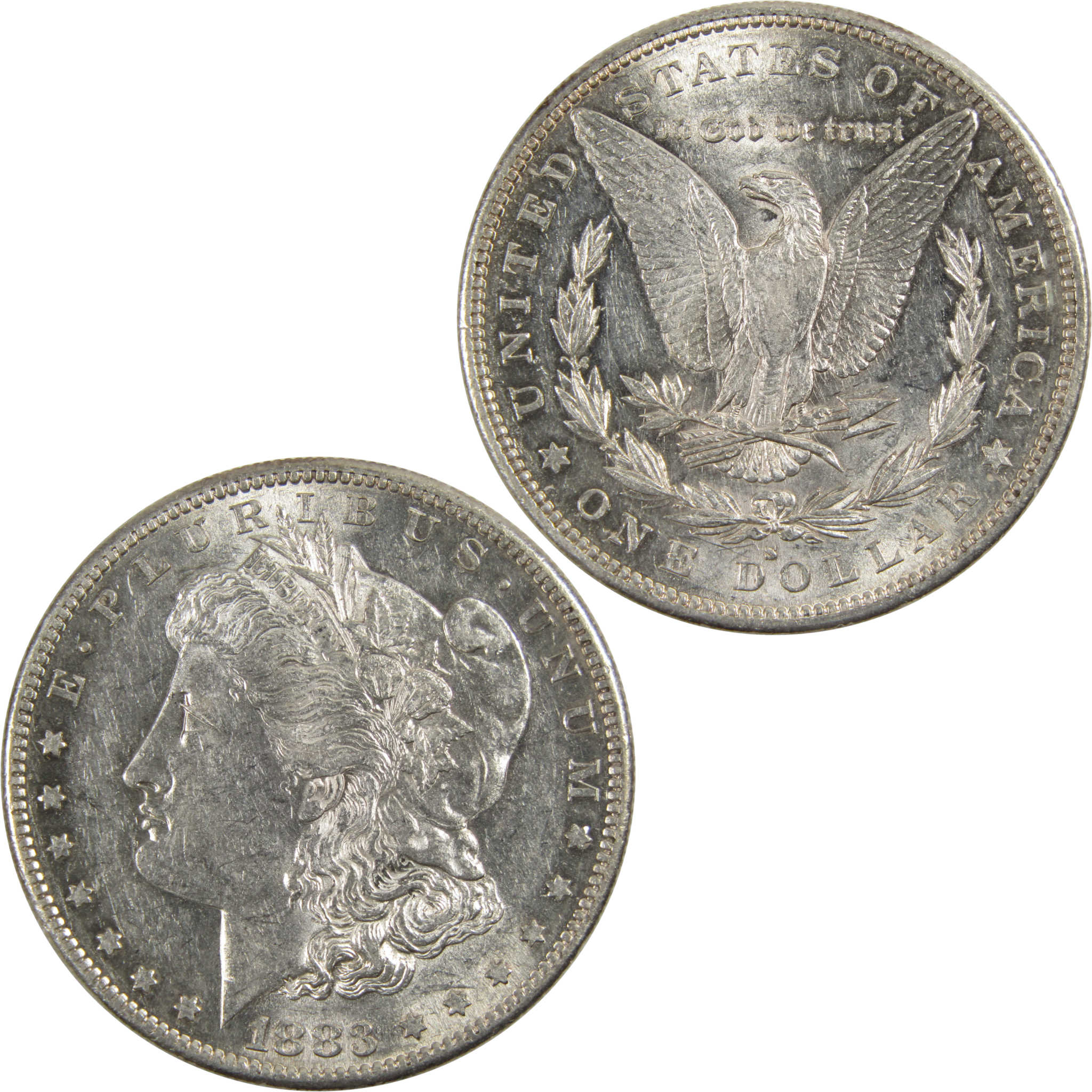 1883 S Morgan Dollar Borderline Uncirculated 90% Silver $1 SKU:I8087 - Morgan coin - Morgan silver dollar - Morgan silver dollar for sale - Profile Coins &amp; Collectibles