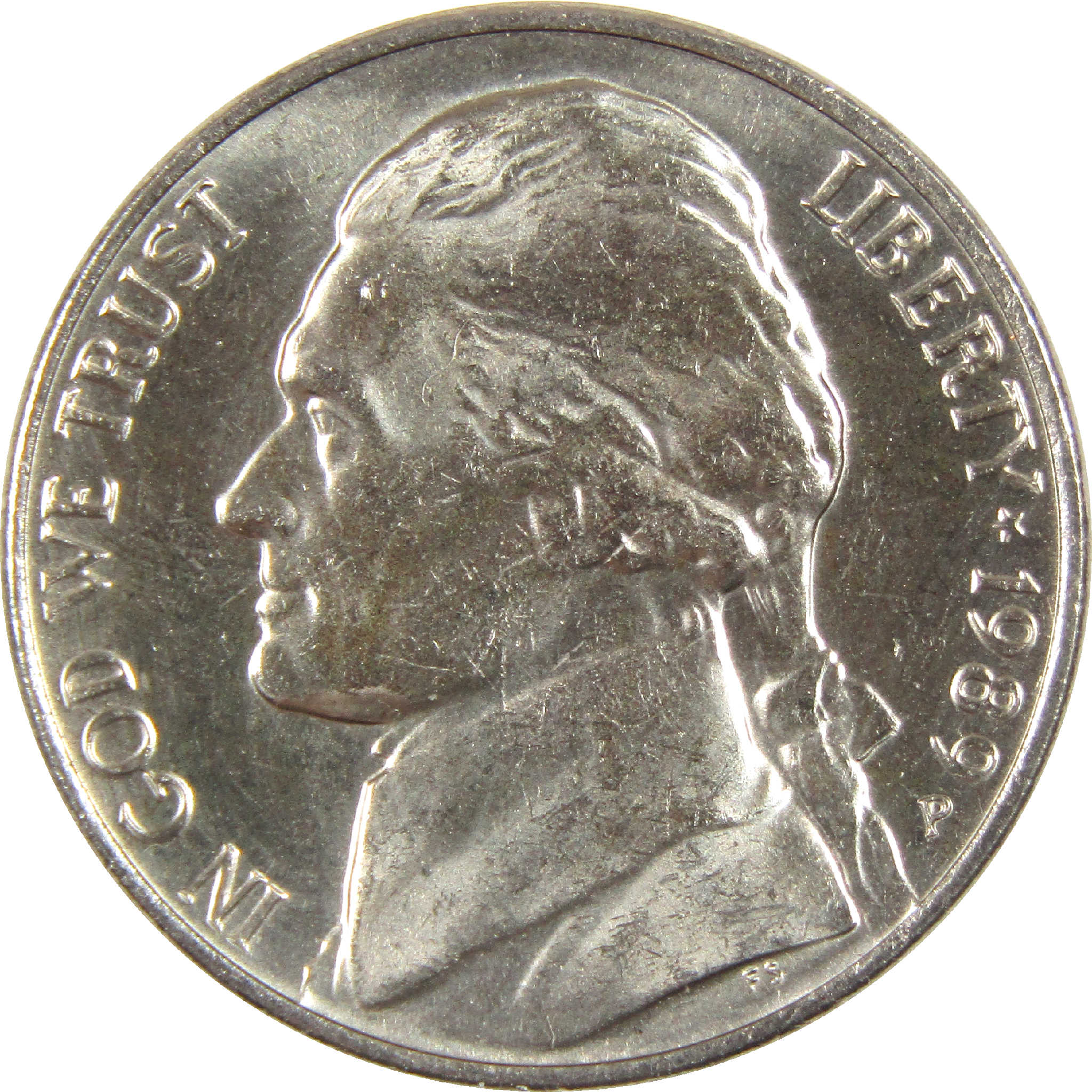 1989 P Jefferson Nickel Uncirculated 5c Coin