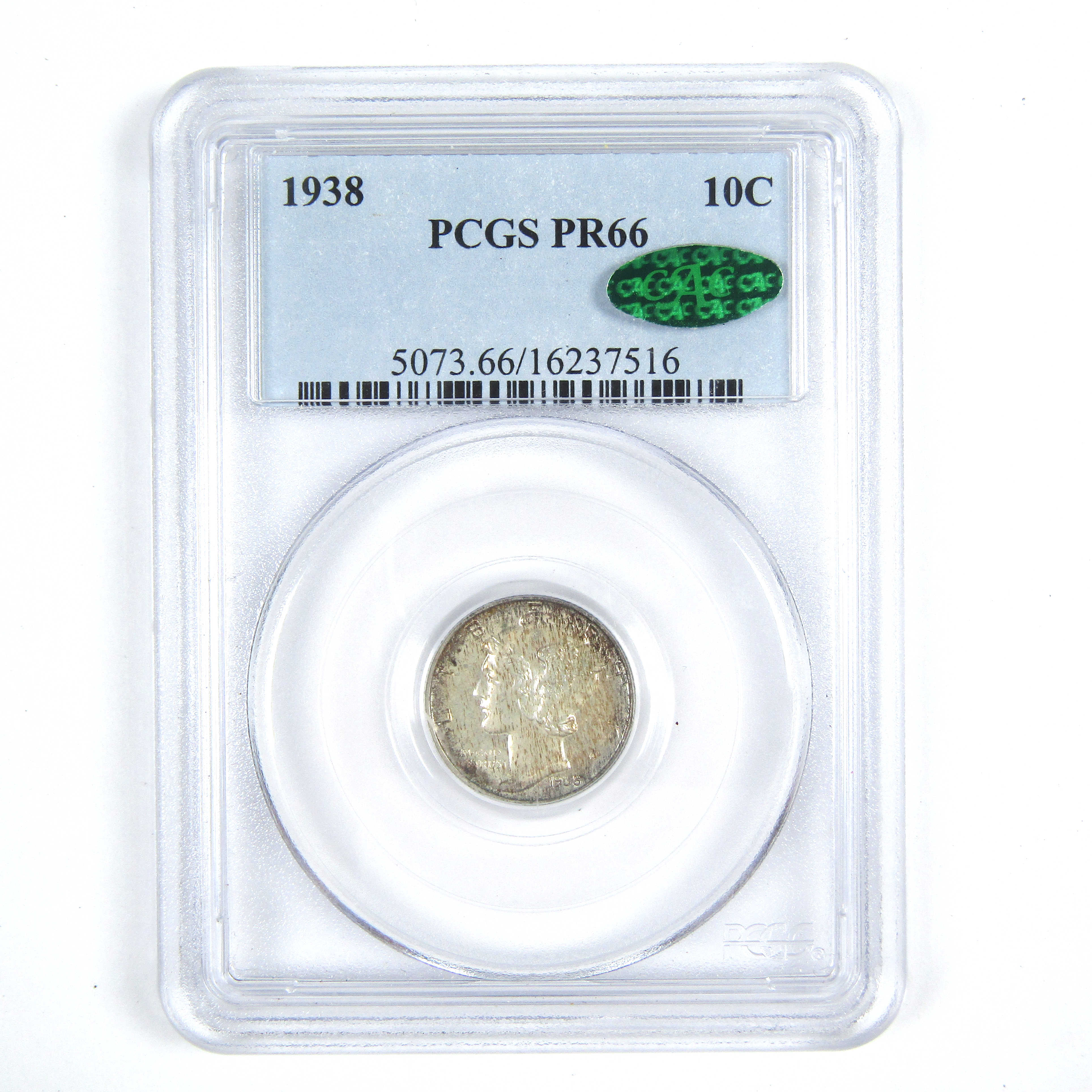 1938 Mercury Dime PR 66 PCGS CAC Silver 10c Proof Coin SKU:CPC8623