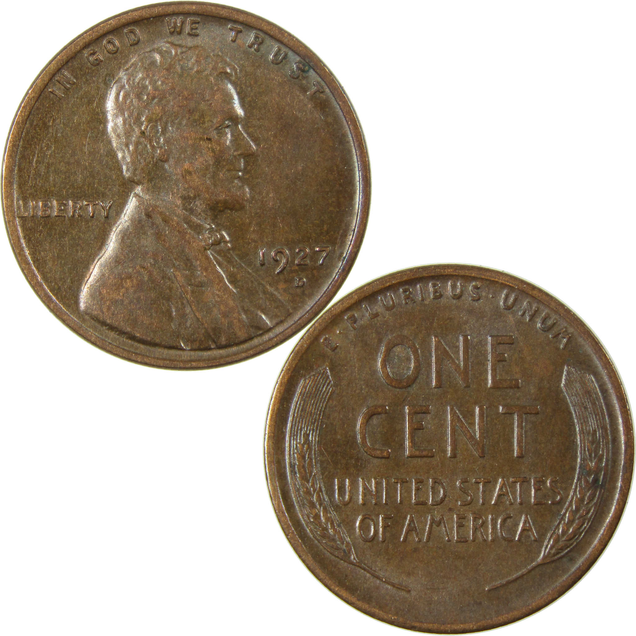 1927 D Lincoln Wheat Cent AU About Uncirculated Penny SKU:I27645