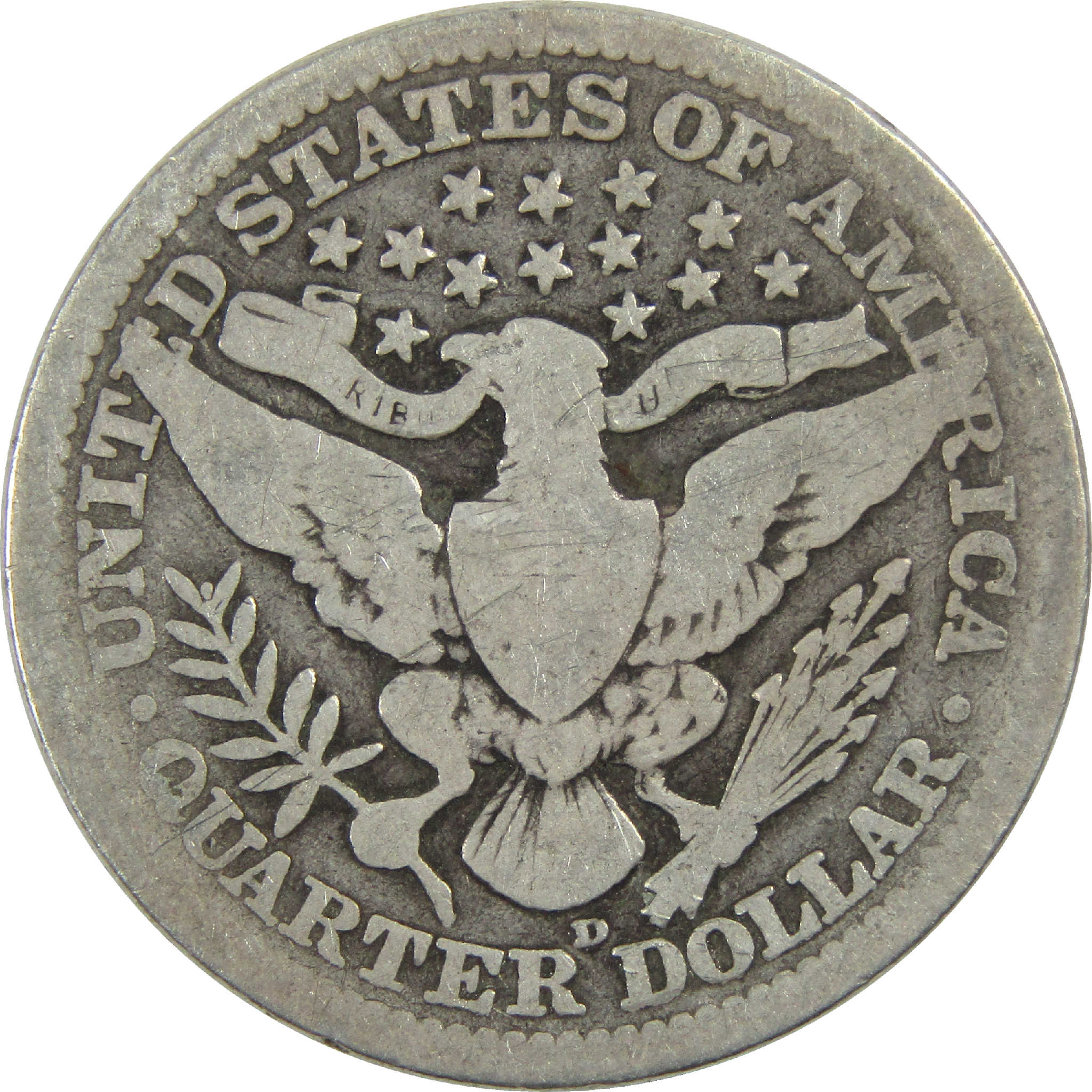 1915 D Barber Quarter G Good Silver 25c Coin SKU:I13165