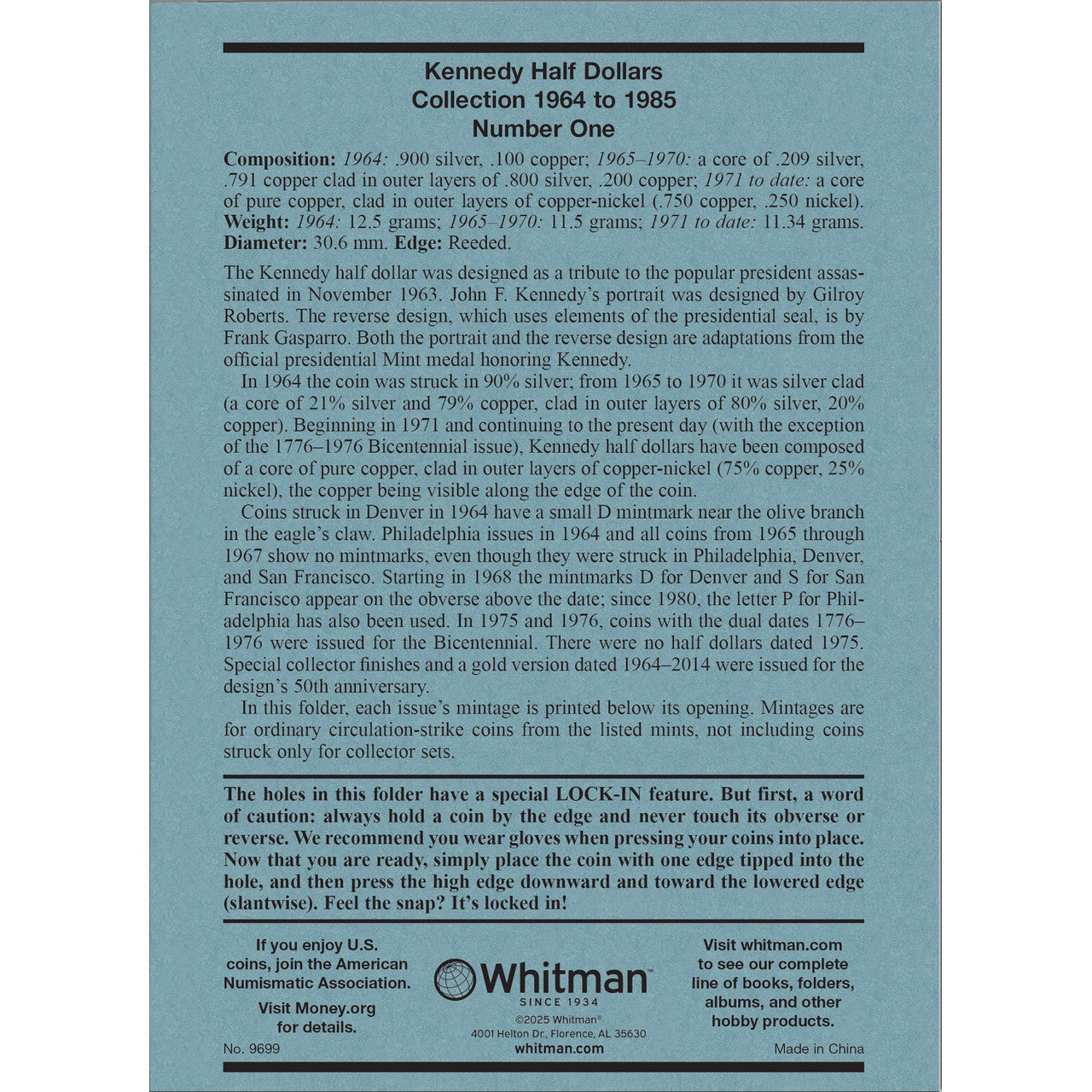 Whitman Kennedy Half Dollar Coin Folder Collection #1 1964-1985