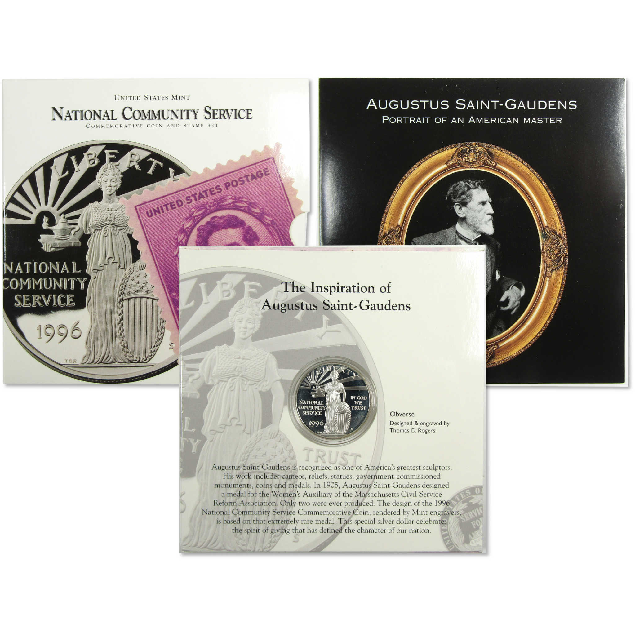 1996 S National Community Service Coin and Stamp Set OGP SKU:CP324