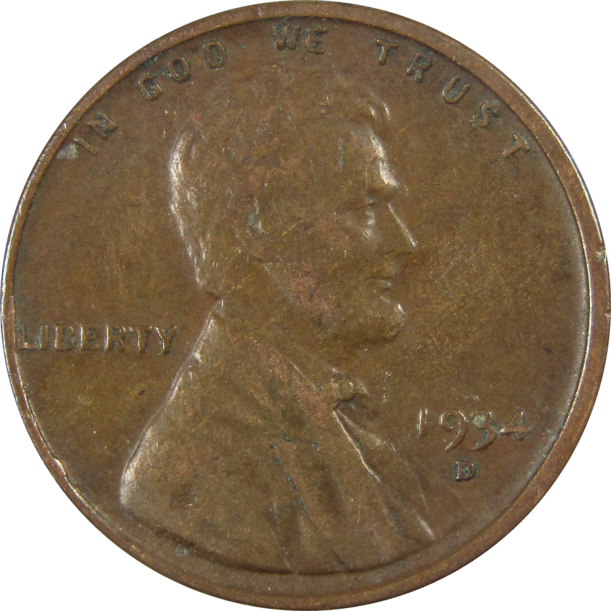 1934 D Lincoln Wheat Cent VF Very Fine Penny 1c Coin SKU:I26785