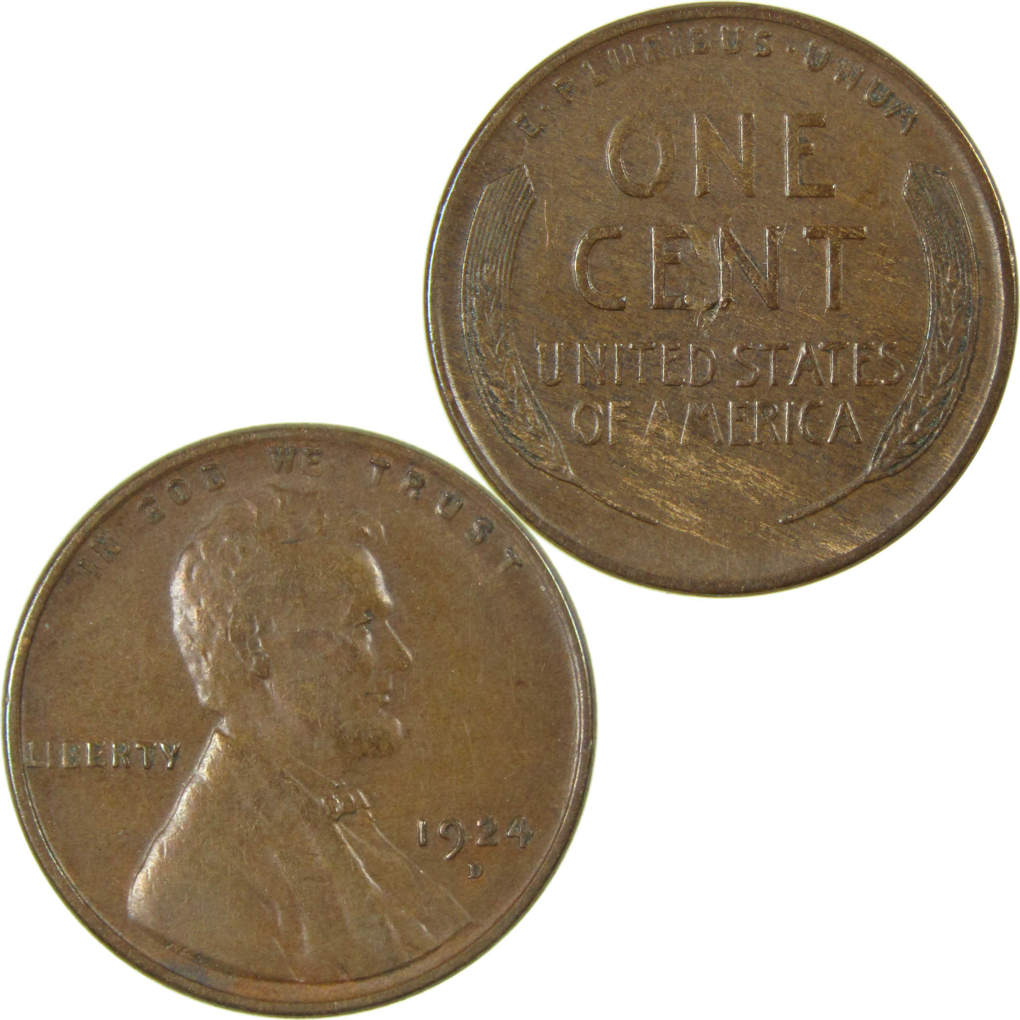 1924 D Lincoln Wheat Cent VF Very Fine Penny 1c Coin SKU:I27643