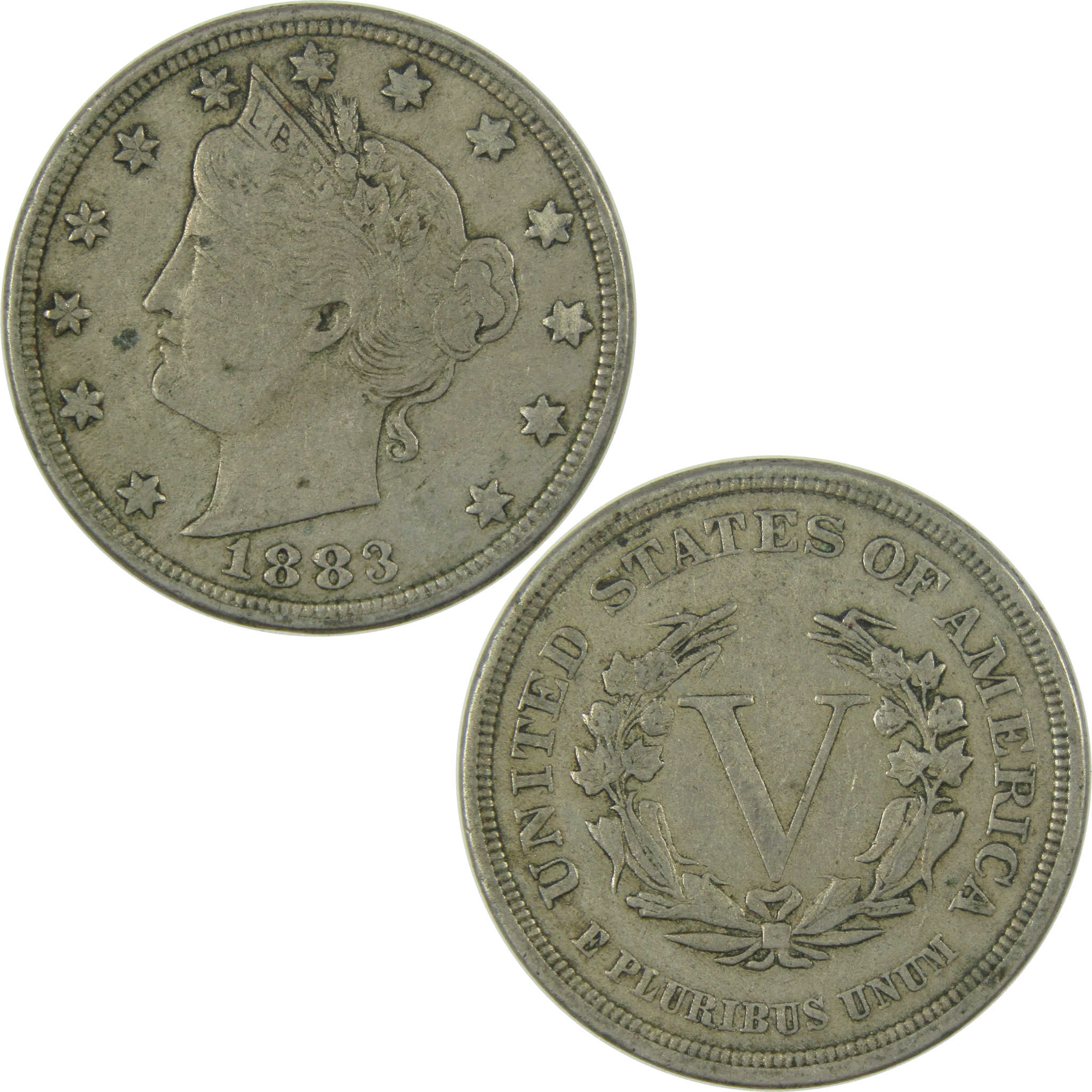 1883 No Cents Liberty Head V Nickel VF Very Fine 5c Coin SKU:I27239