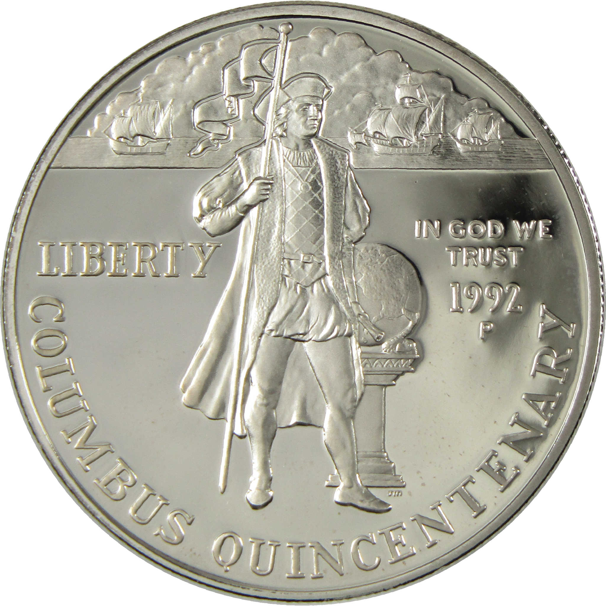 1992 P Christopher Columbus Commemorative Silver Dollar Proof $1 Coin