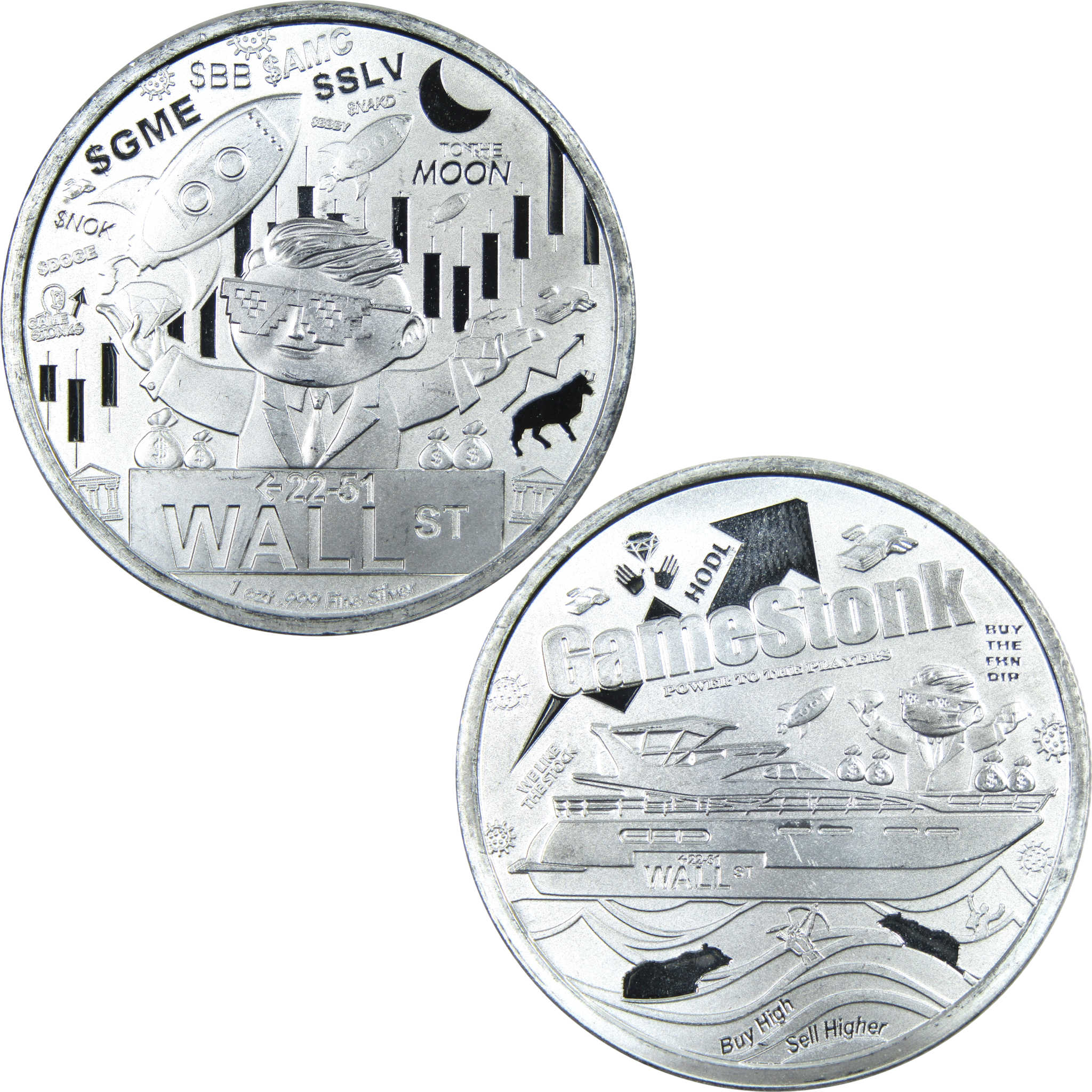 WallStreetBets GameStonk 1 oz .999 Silver Round SKU:CPC7843