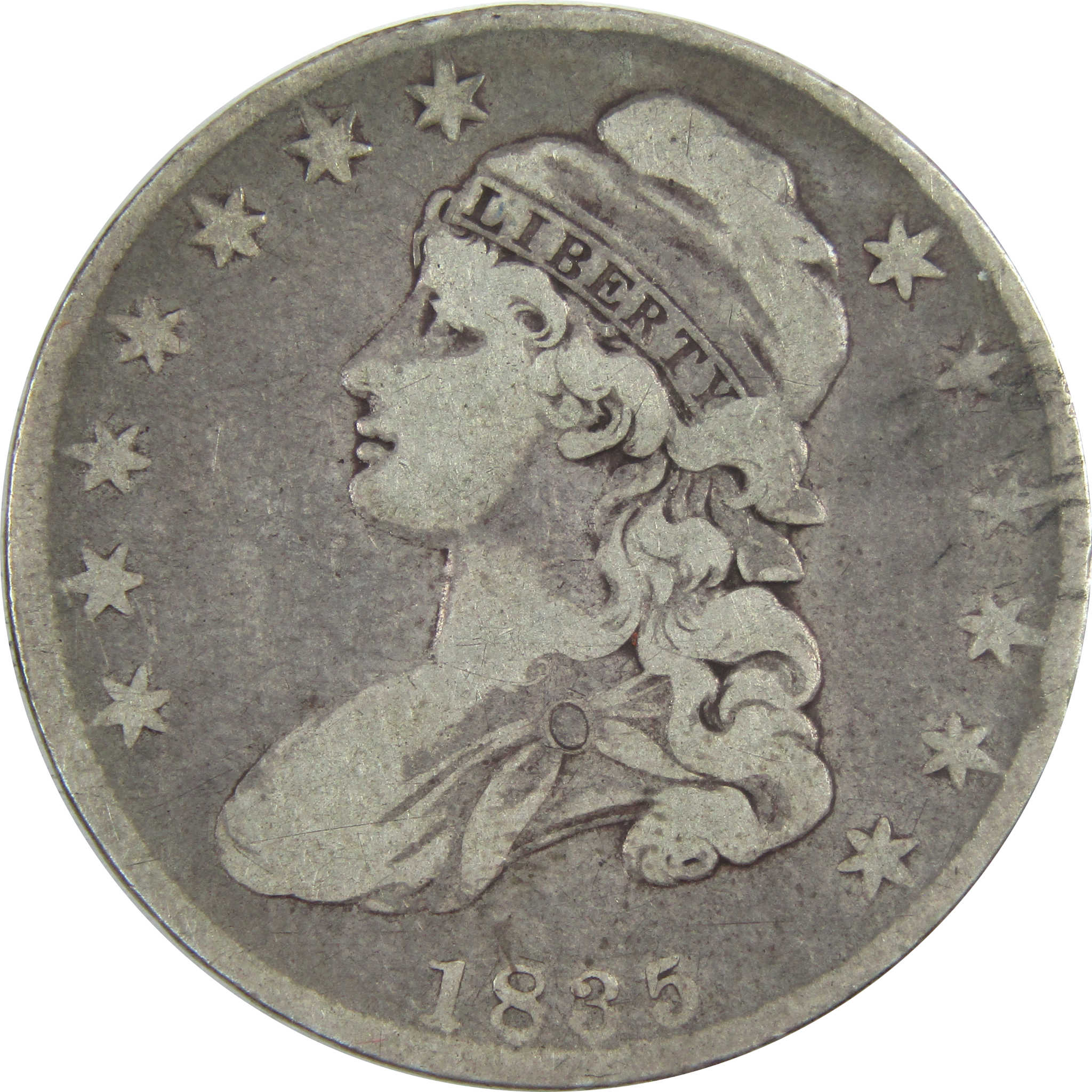 1835 Capped Bust Half Dollar VG Very Good Silver 50c Coin SKU:I14335