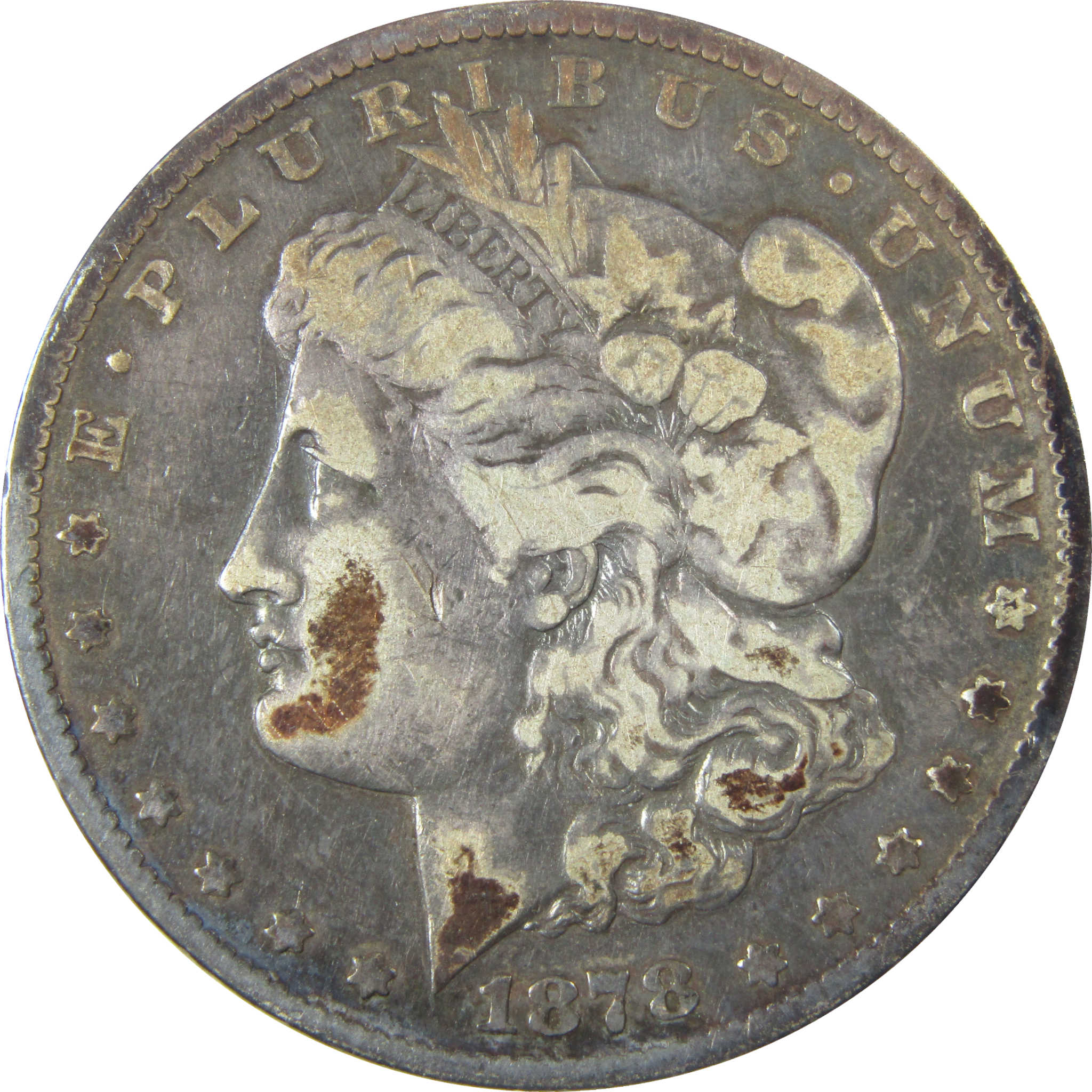 1878 CC Morgan Silver Dollar F Fine $1 Coin Collectible SKU:CP1590 - Morgan coin - Morgan silver dollar - Morgan silver dollar for sale - Profile Coins &amp; Collectibles