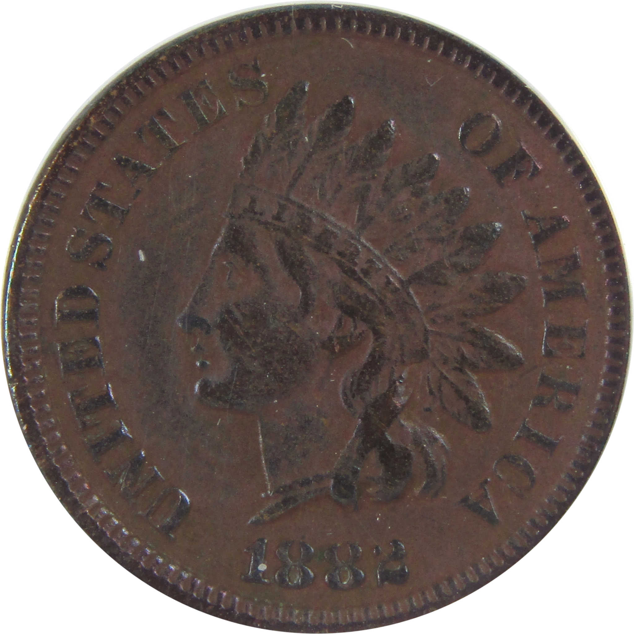 1882 Broken 2 Snow-2 Indian Head Cent EF 40 Details ANACS SKU:I16084