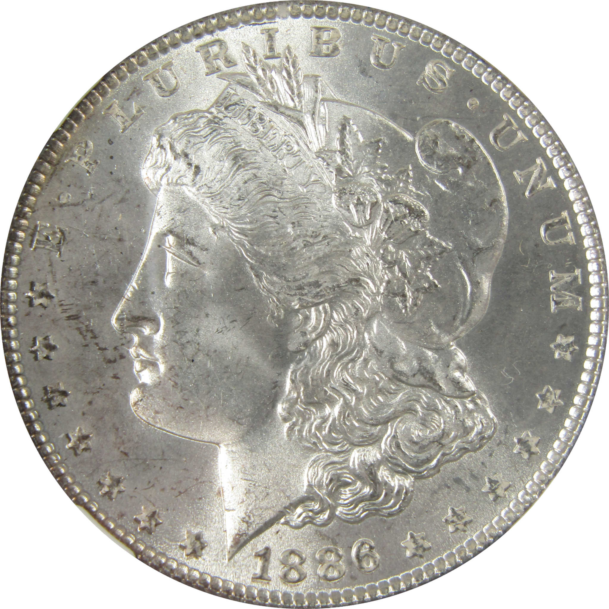 1886 Morgan Silver Dollar MS 64 NGC Uncirculated $1 Coin SKU:I27909