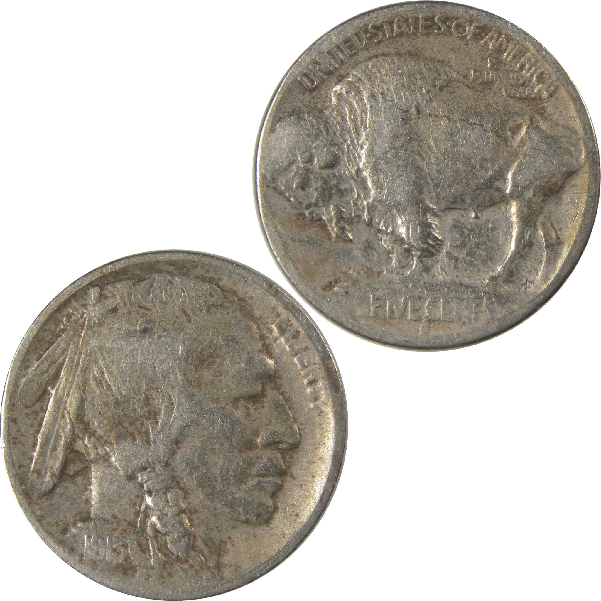 1913 S Type 1 Indian Head Buffalo Nickel F Fine Details SKU:I22920