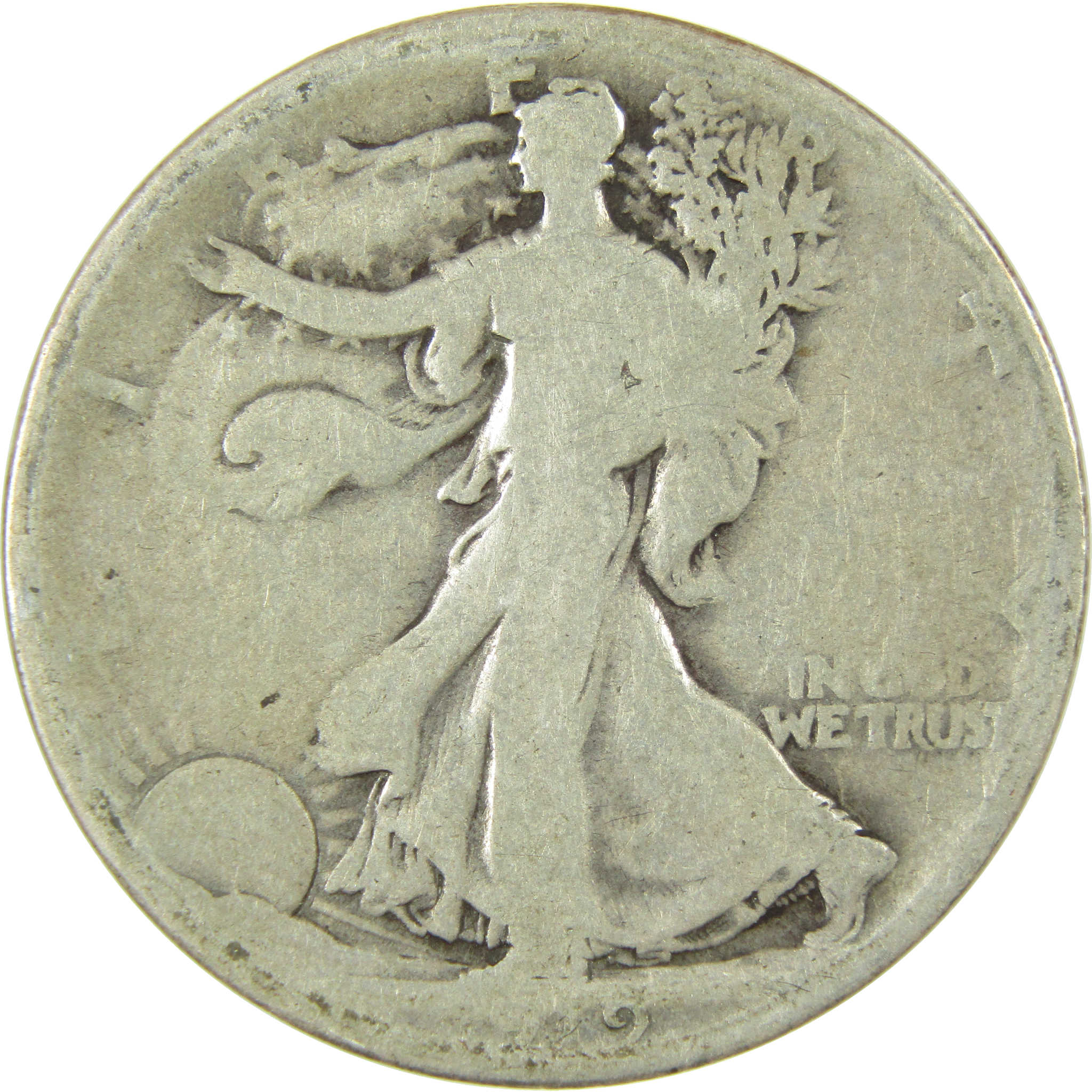 1919 D Liberty Walking Silver Half Dollar G Good SKU:I24114