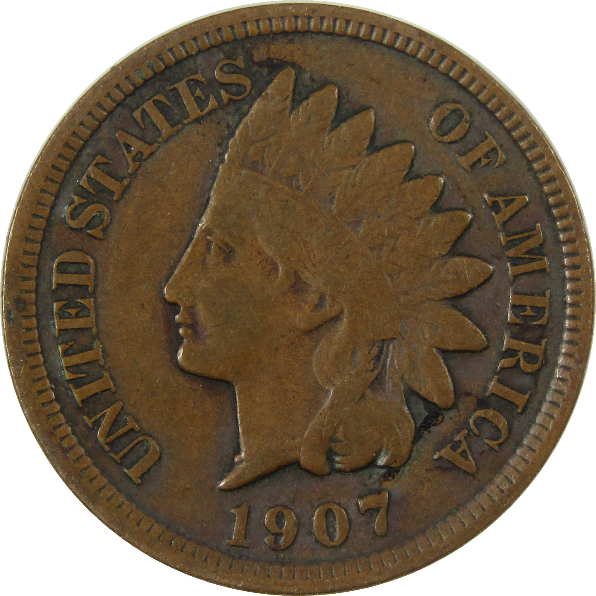 1907 Indian Head Cent XF EF Extremely Fine Penny 1c Coin SKU:I26952