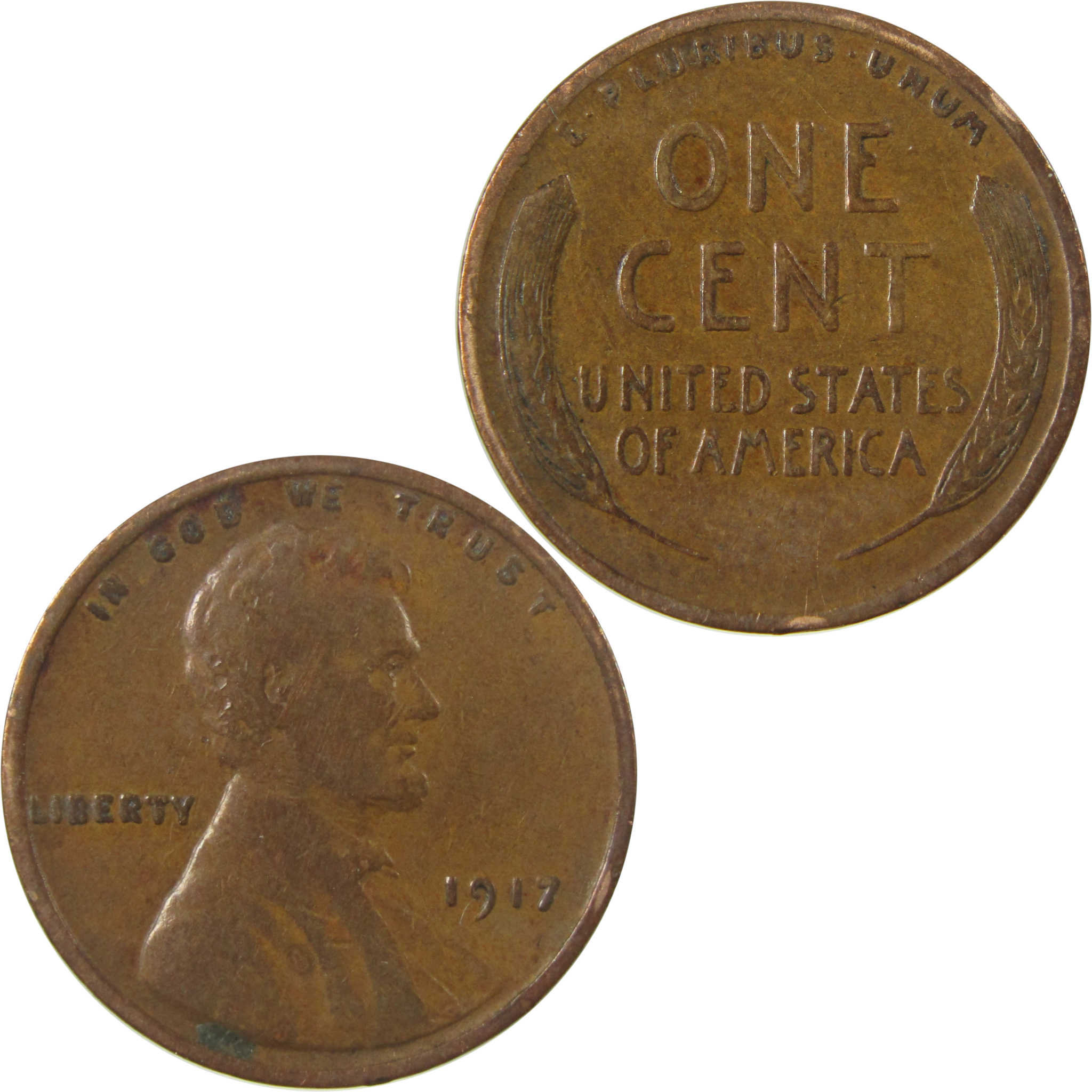 1917 Lincoln Wheat Cent F Fine Penny 1c Coin SKU:I26834