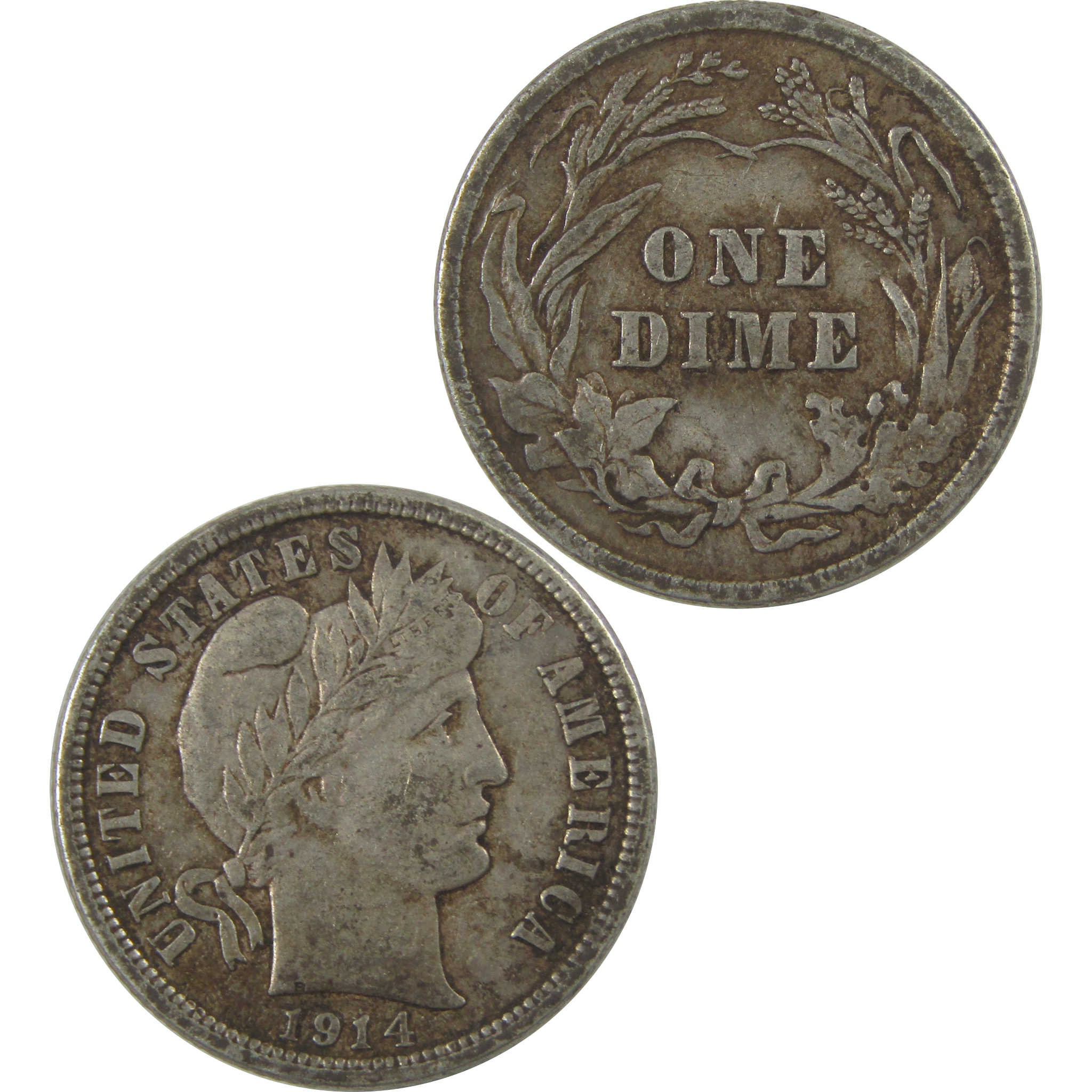 1914 Barber Dime VF Very Fine Silver 10c Coin SKU:I20666