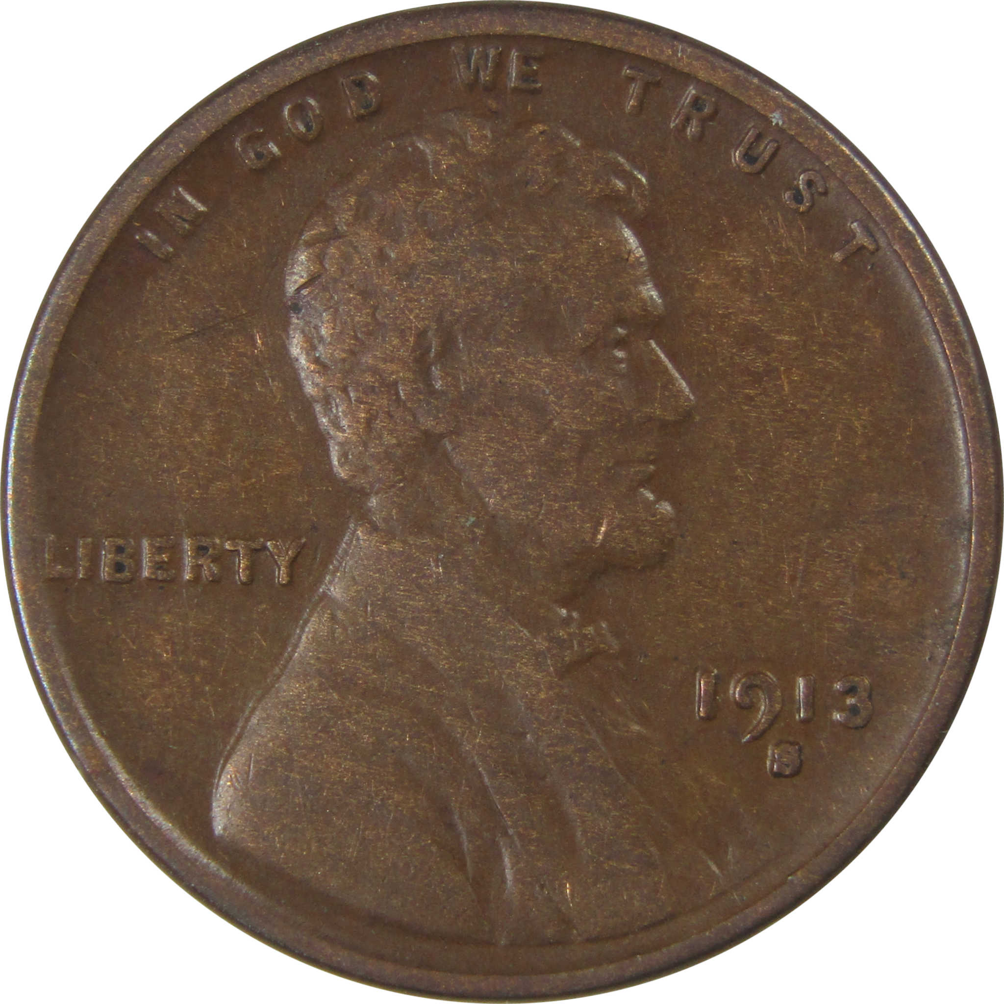 1913 S Lincoln Wheat Cent VF Very Fine Penny 1c Coin SKU:I23865