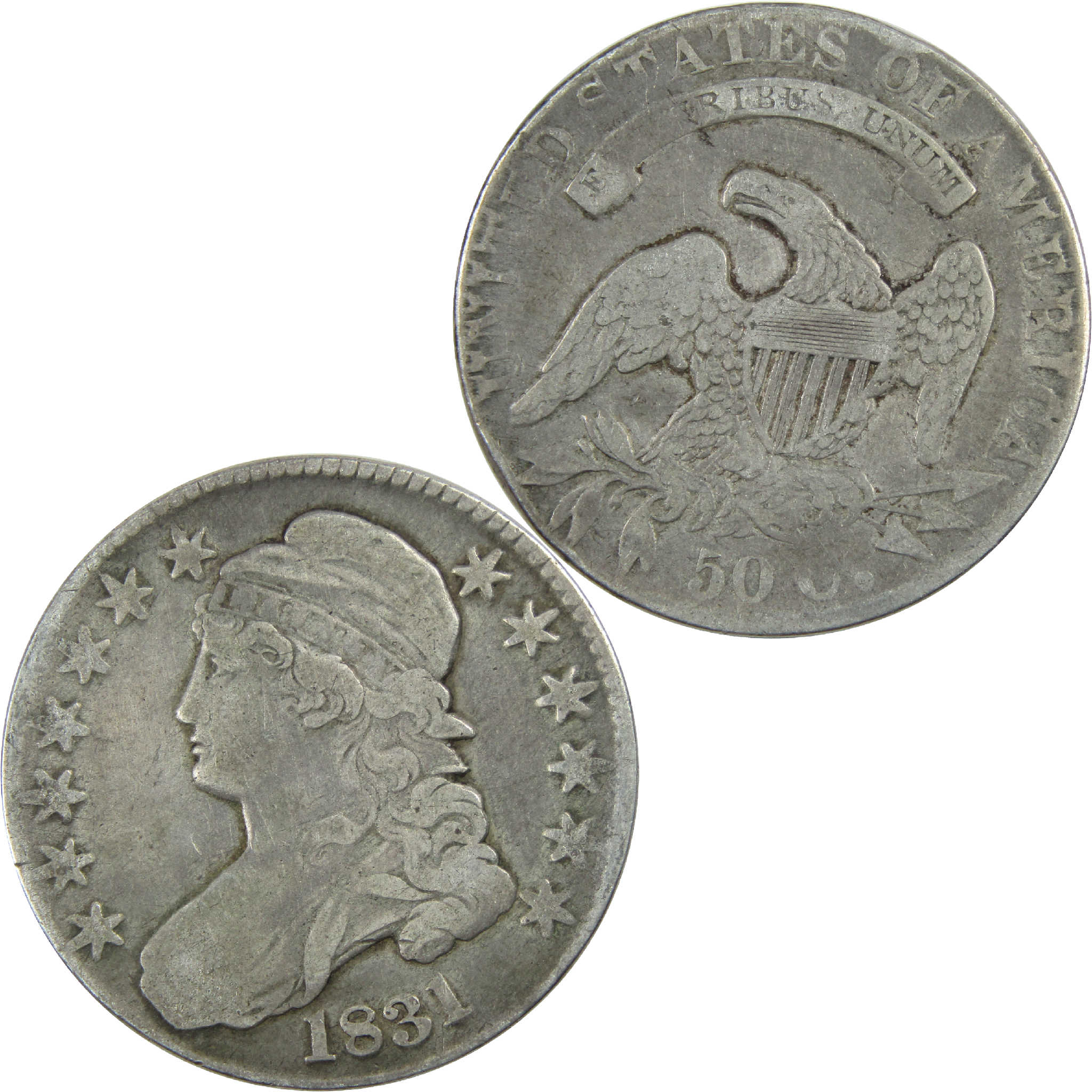 1831 Capped Bust Half Dollar AG About Good Silver 50c Coin SKU:I11757