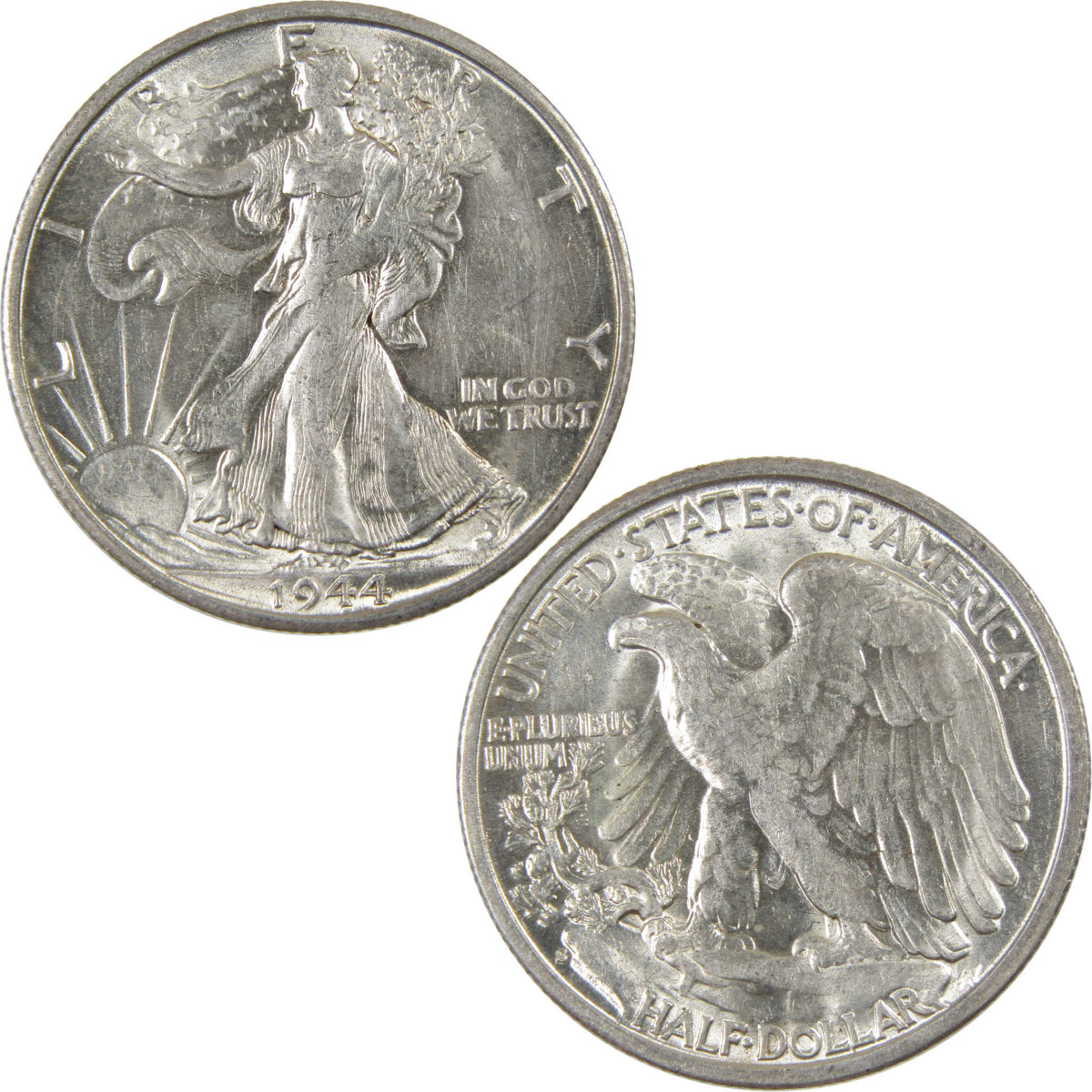 1944 S Liberty Walking Silver 50c Borderline Uncirculated SKU:I28667
