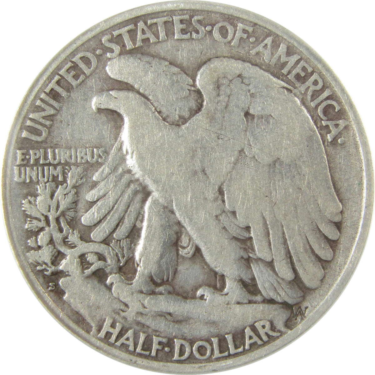 1919 S Liberty Walking Silver 50c F 12 Details ANACS SKU:I27989