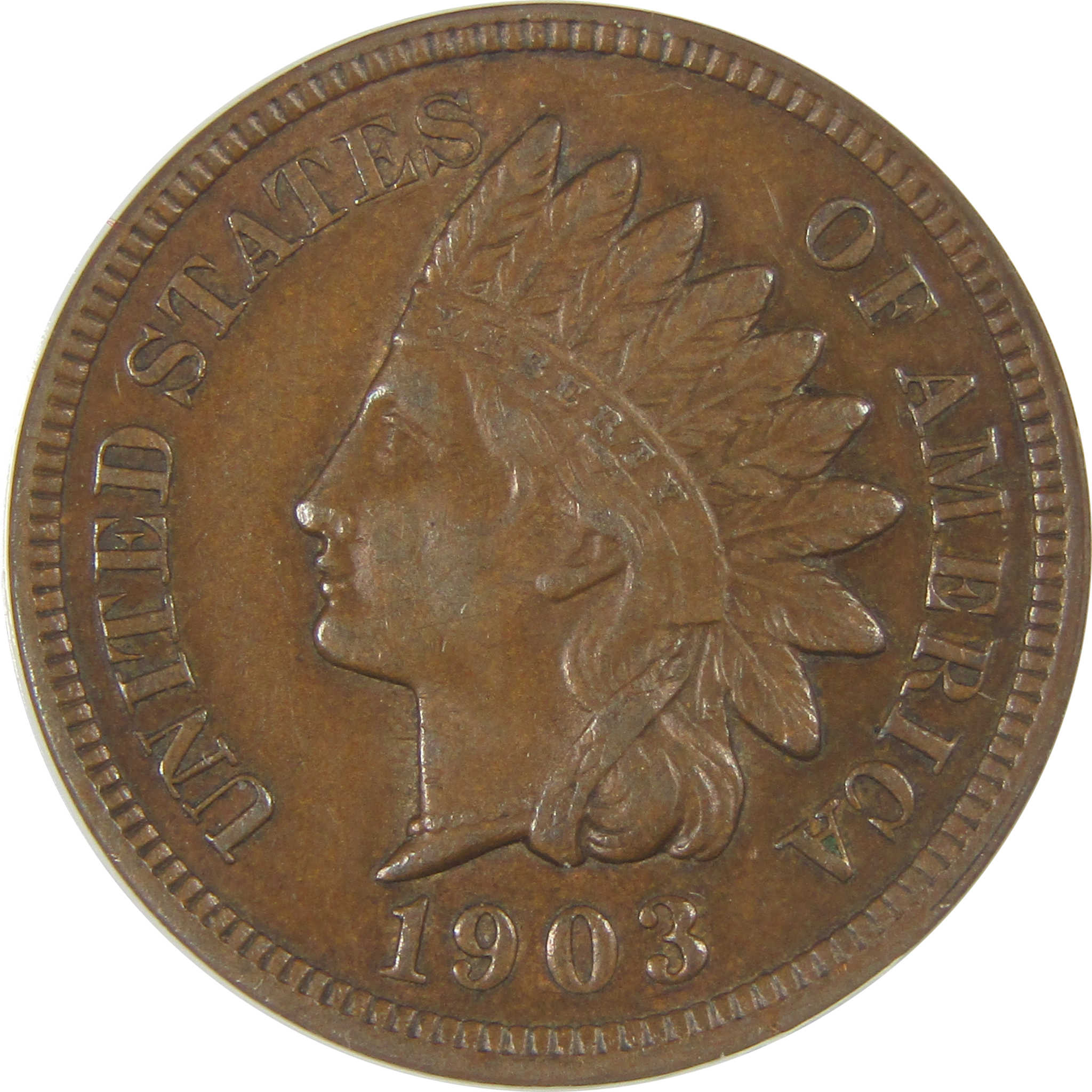 1903 Indian Head Cent AU 50 ANACS Penny 1c Coin SKU:I23011