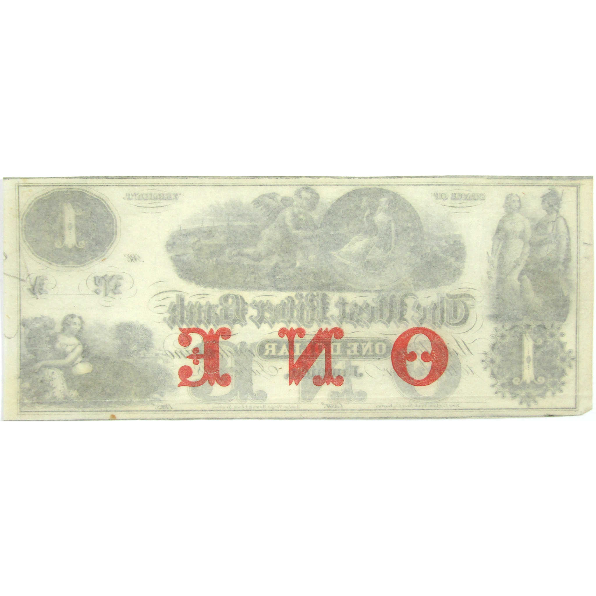 $1 Obsolete Note West River Bank Note Jamaica Vermont CU