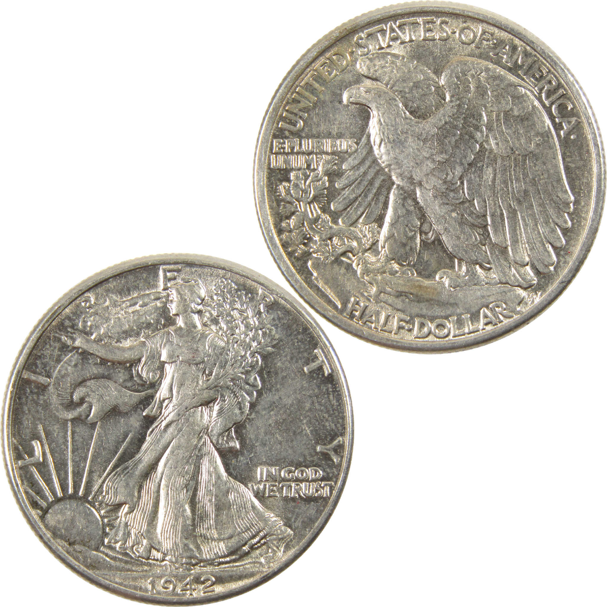 1942 Liberty Walking Half Dollar AU About Uncirculated Silver 50c Coin