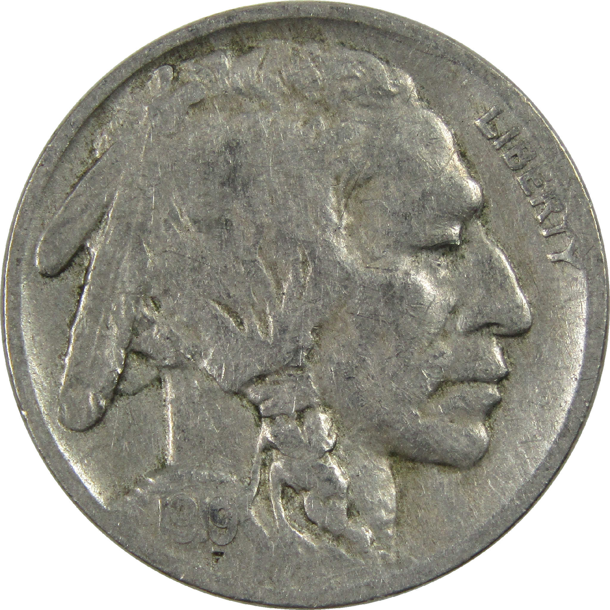 1919 Indian Head Buffalo Nickel F Fine 5c Coin SKU:I12623