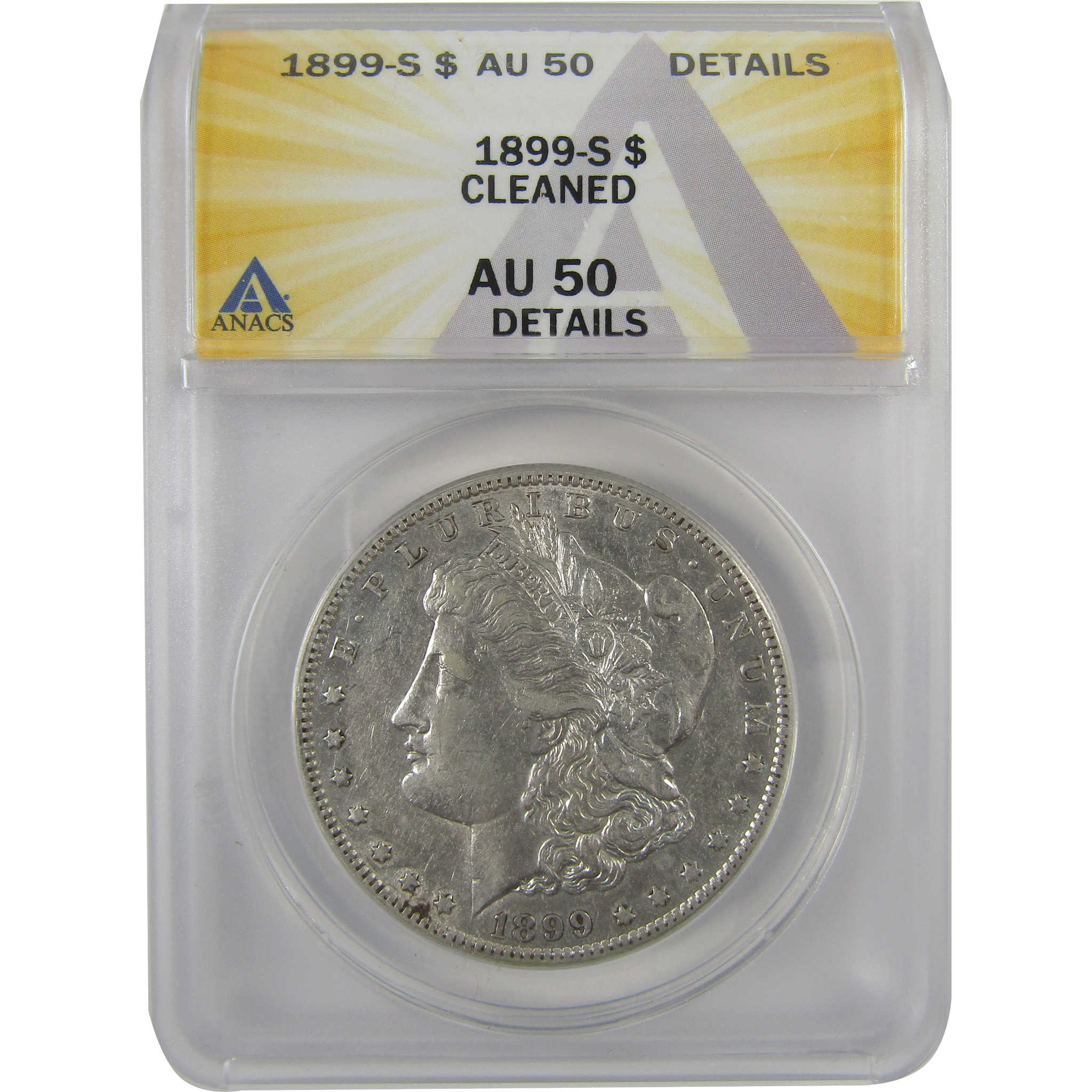 1899 S Morgan Dollar AU 50 Details ANACS Silver $1 Coin SKU:I19106 - Morgan coin - Morgan silver dollar - Morgan silver dollar for sale - Profile Coins &amp; Collectibles