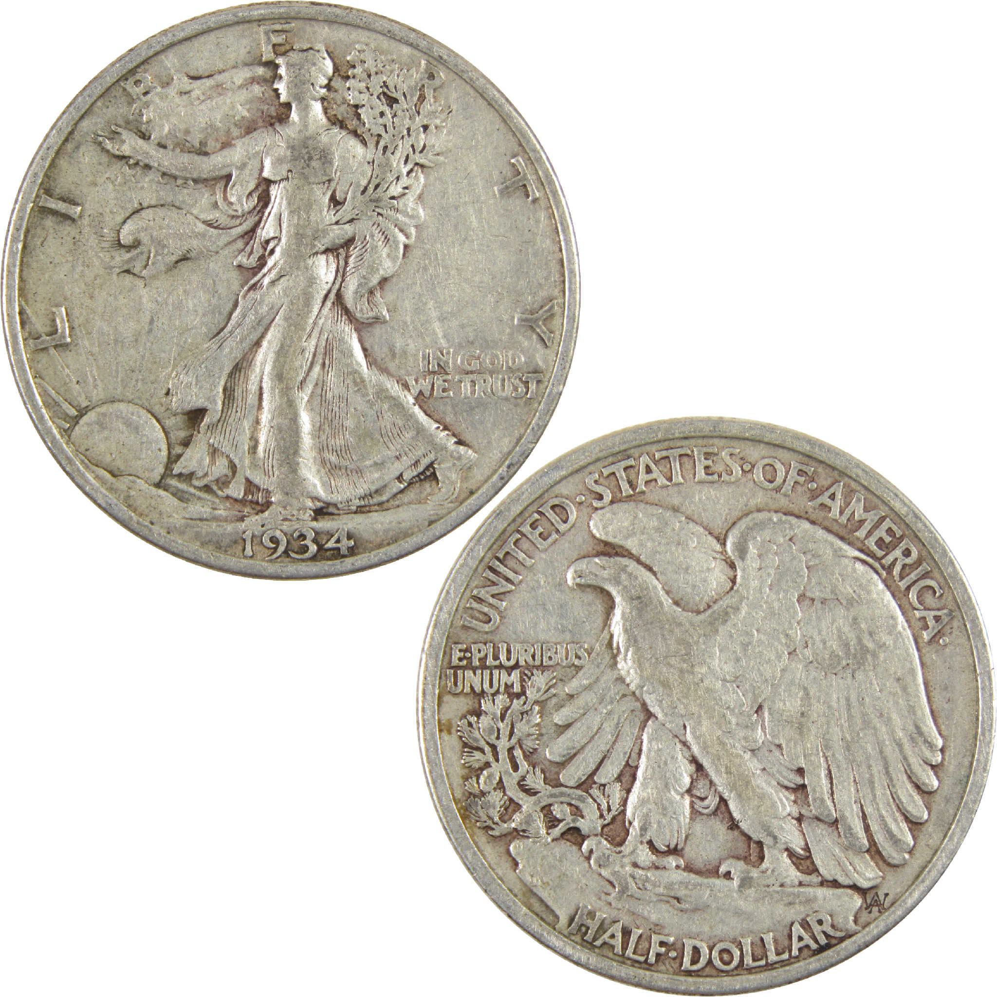 1934 Liberty Walking Half Dollar VF Very Fine Silver 50c Coin