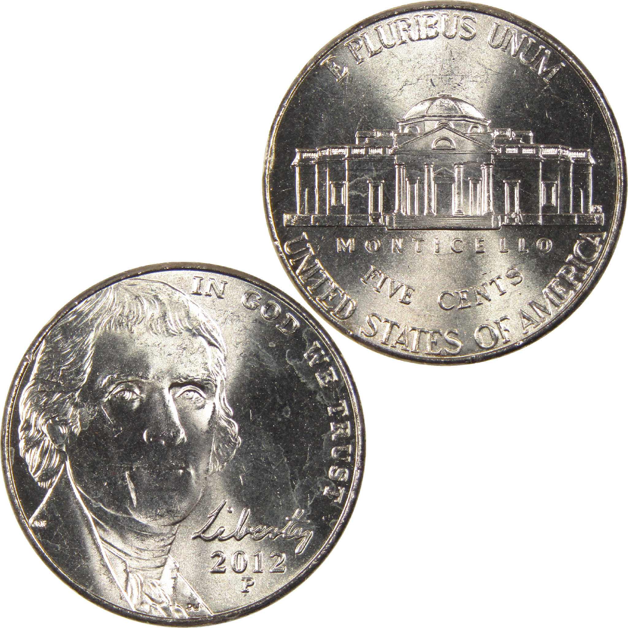 2012 P Jefferson Nickel Uncirculated 5c Coin