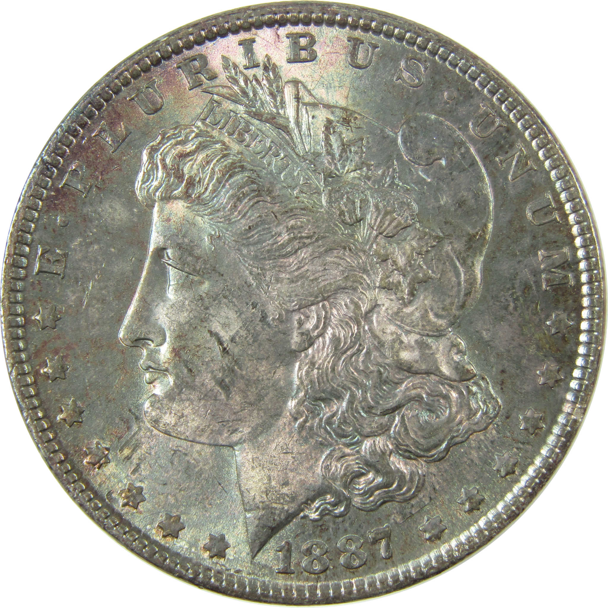 1887 Morgan Silver Dollar AU About Uncirculated Toned SKU:CP1627