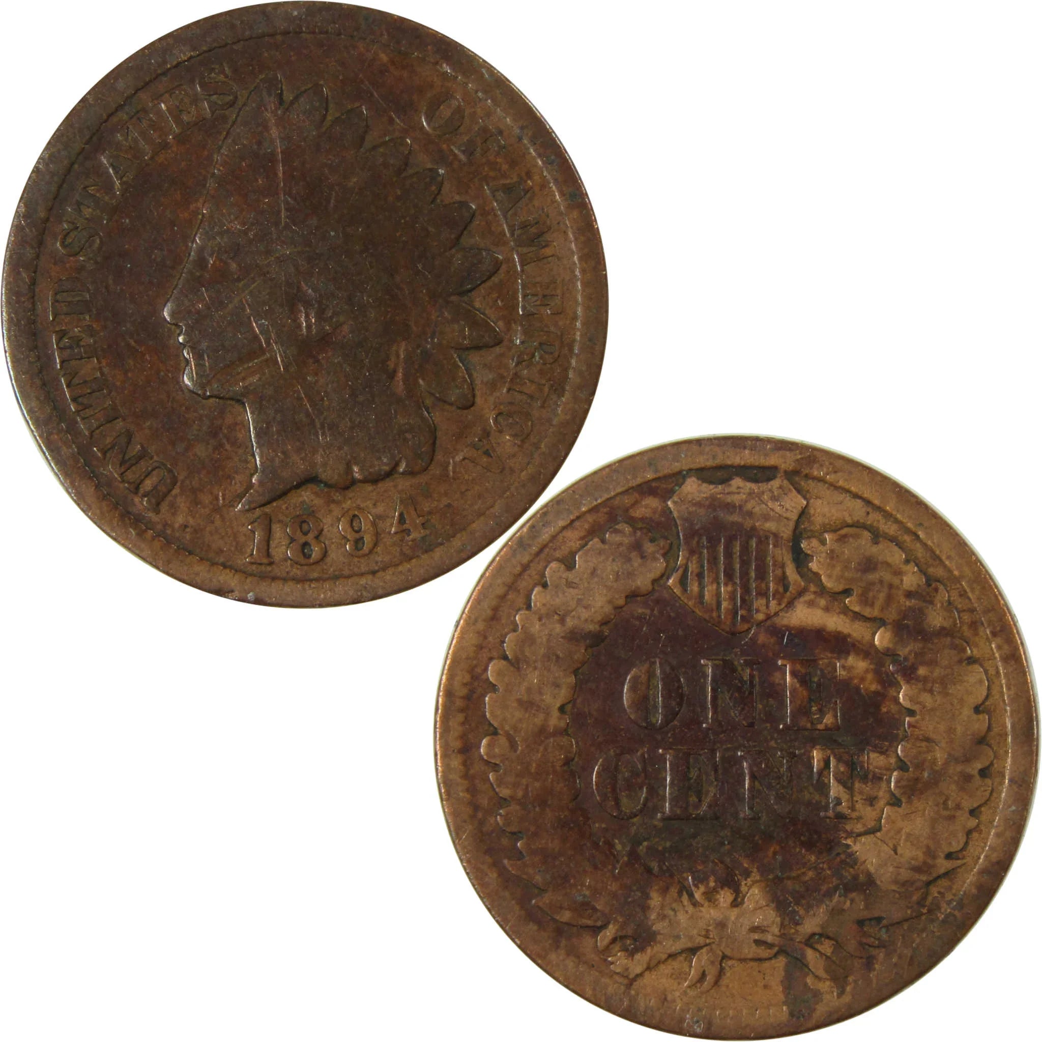 1894 Indian Head Cent G Good Details Penny 1c Coin SKU:I26560