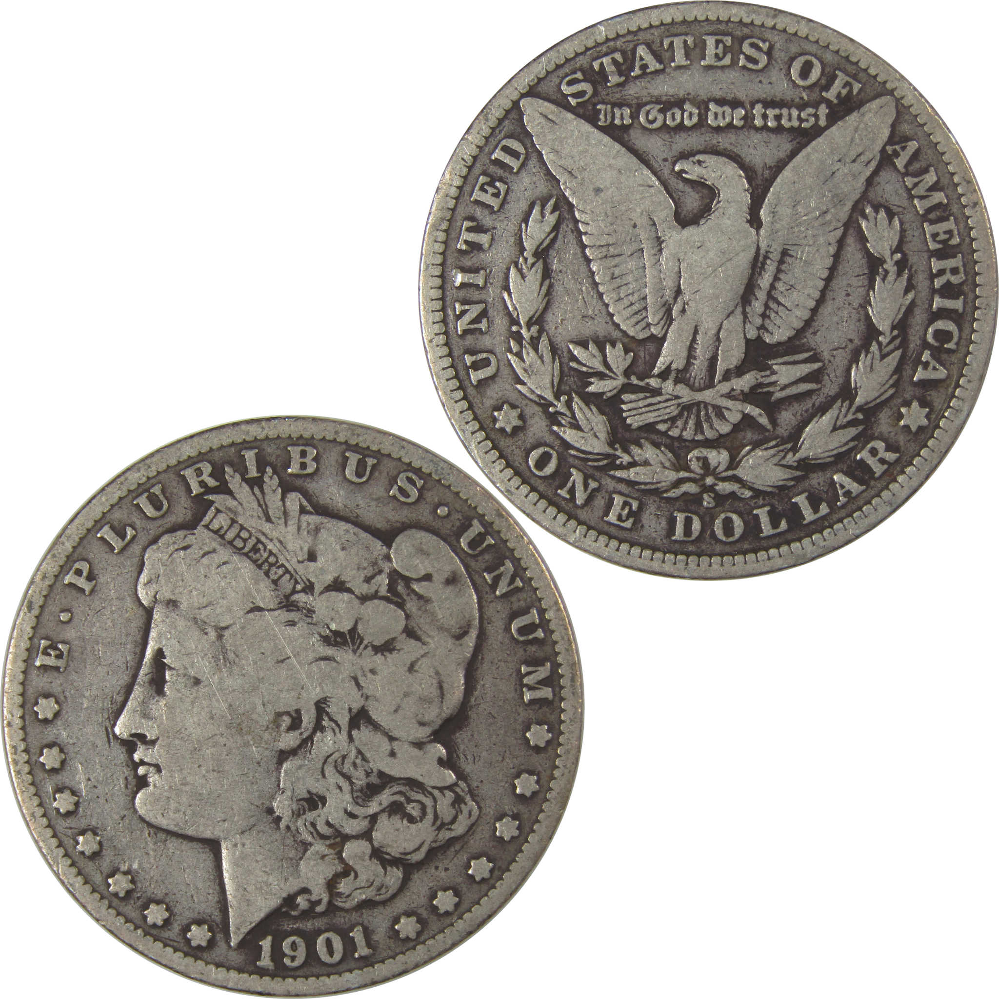 1901 S Morgan Dollar VG Very Good Silver $1 Coin SKU:I22814 - Morgan coin - Morgan silver dollar - Morgan silver dollar for sale - Profile Coins &amp; Collectibles