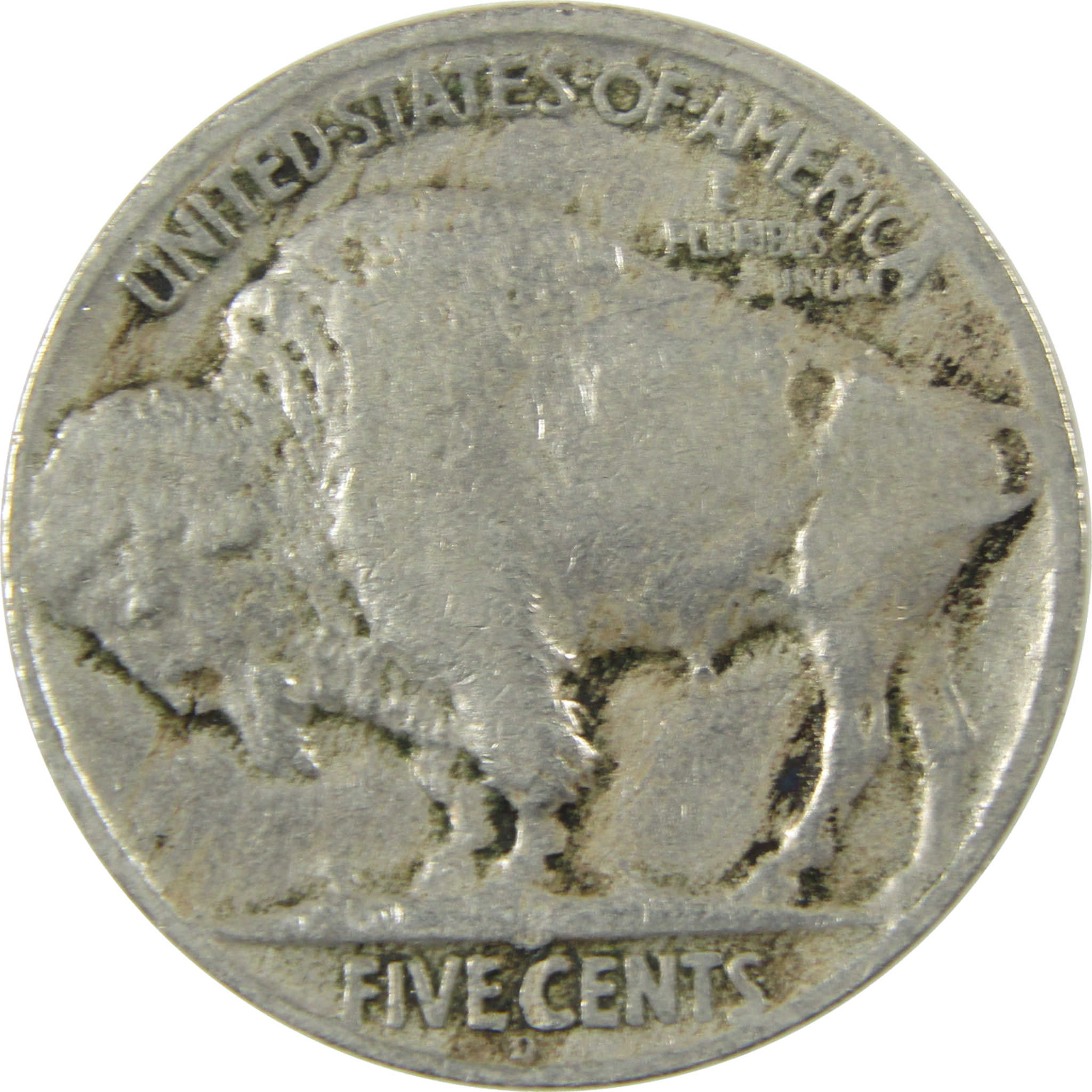 1924 D Indian Head Buffalo Nickel F Fine 5c Coin SKU:I28131