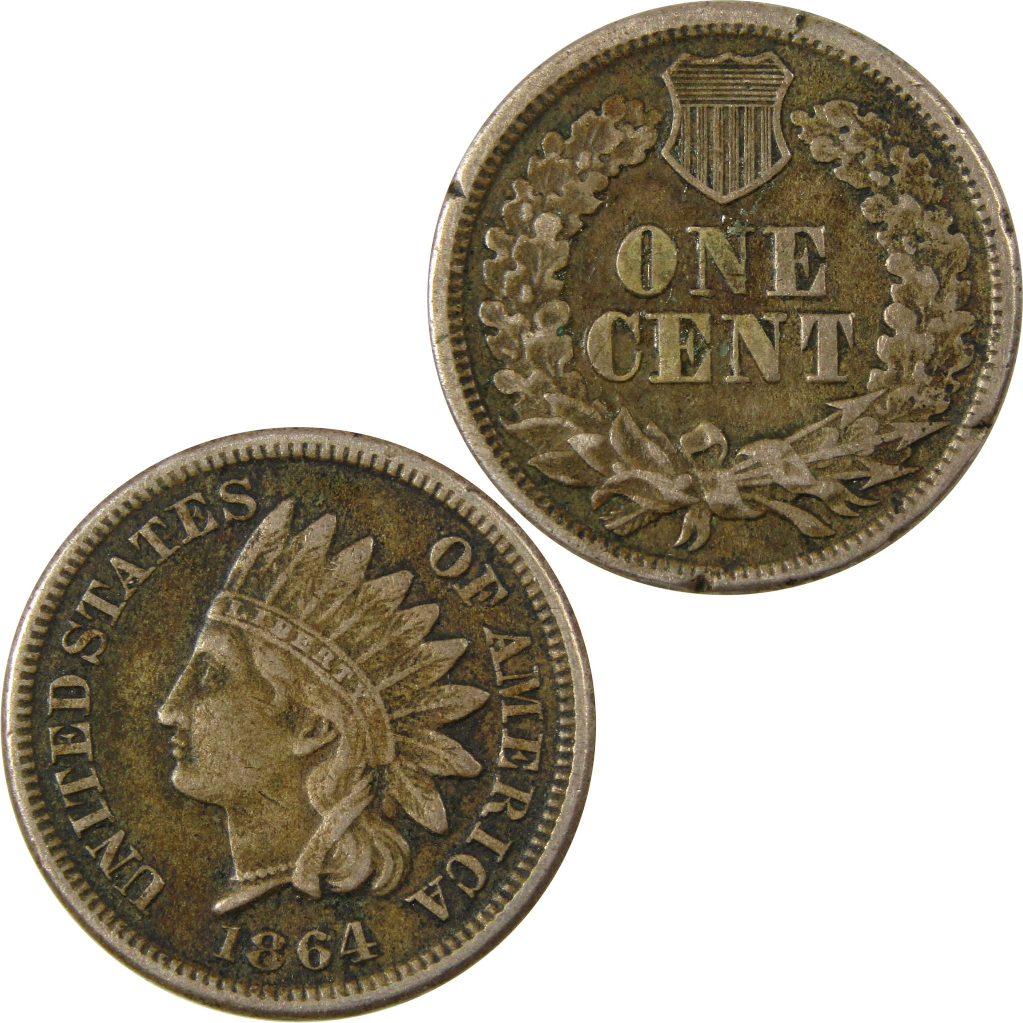 1864 Indian Head Copper-Nickel Cent VF Very Fine Details SKU:CP1166