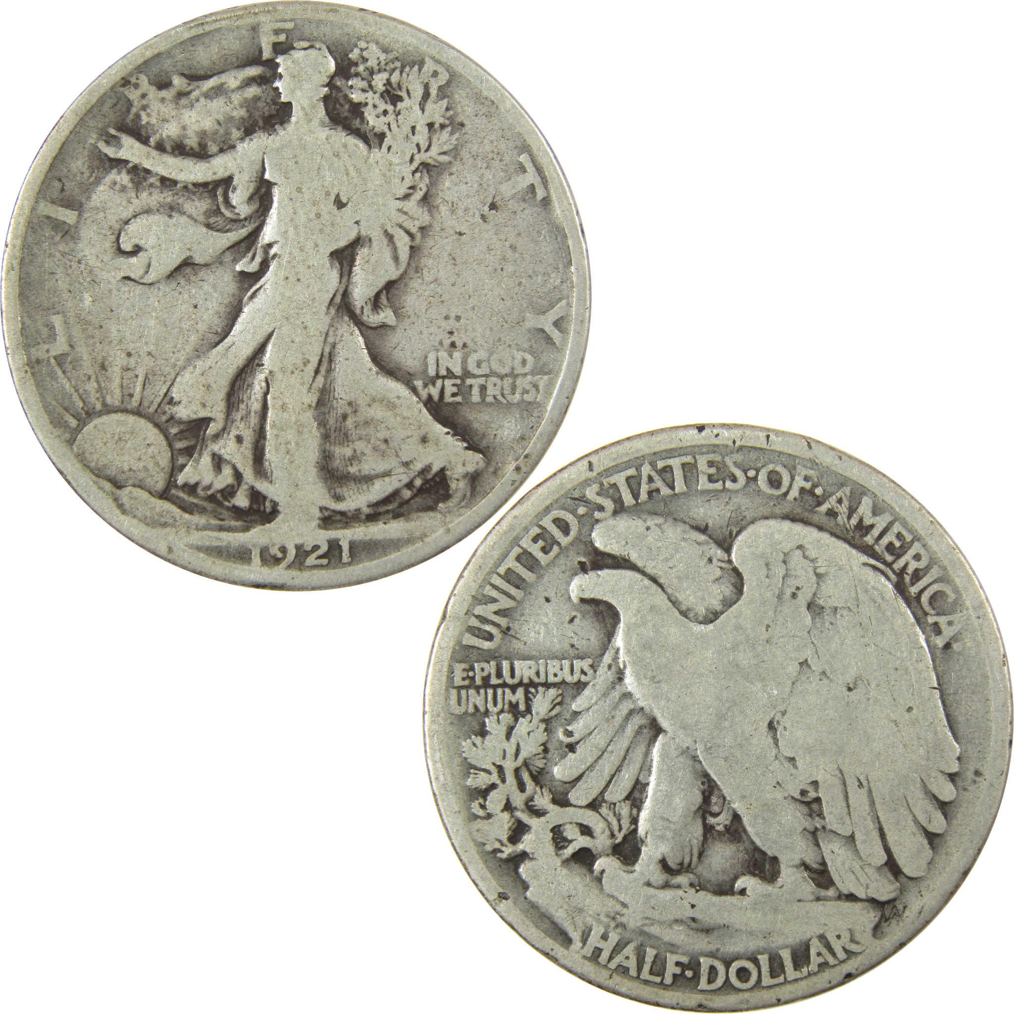 1921 Liberty Walking Silver 50c VG Very Good Details SKU:CP1436