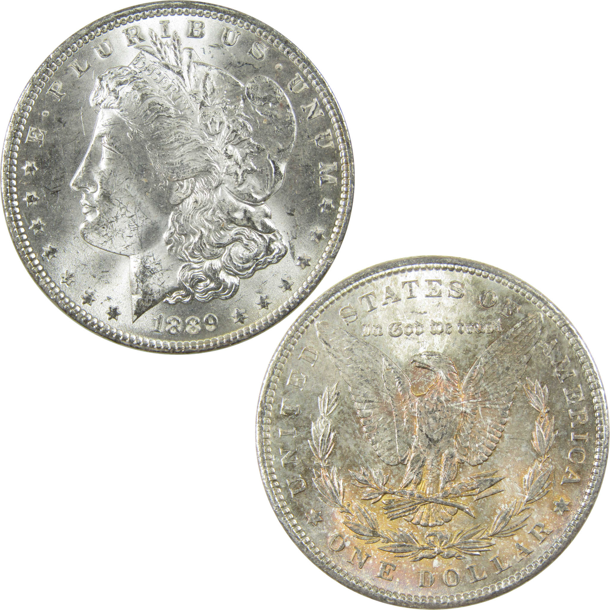 1889 Morgan Silver Dollar Uncirculated Toned Reverse SKU:I25190