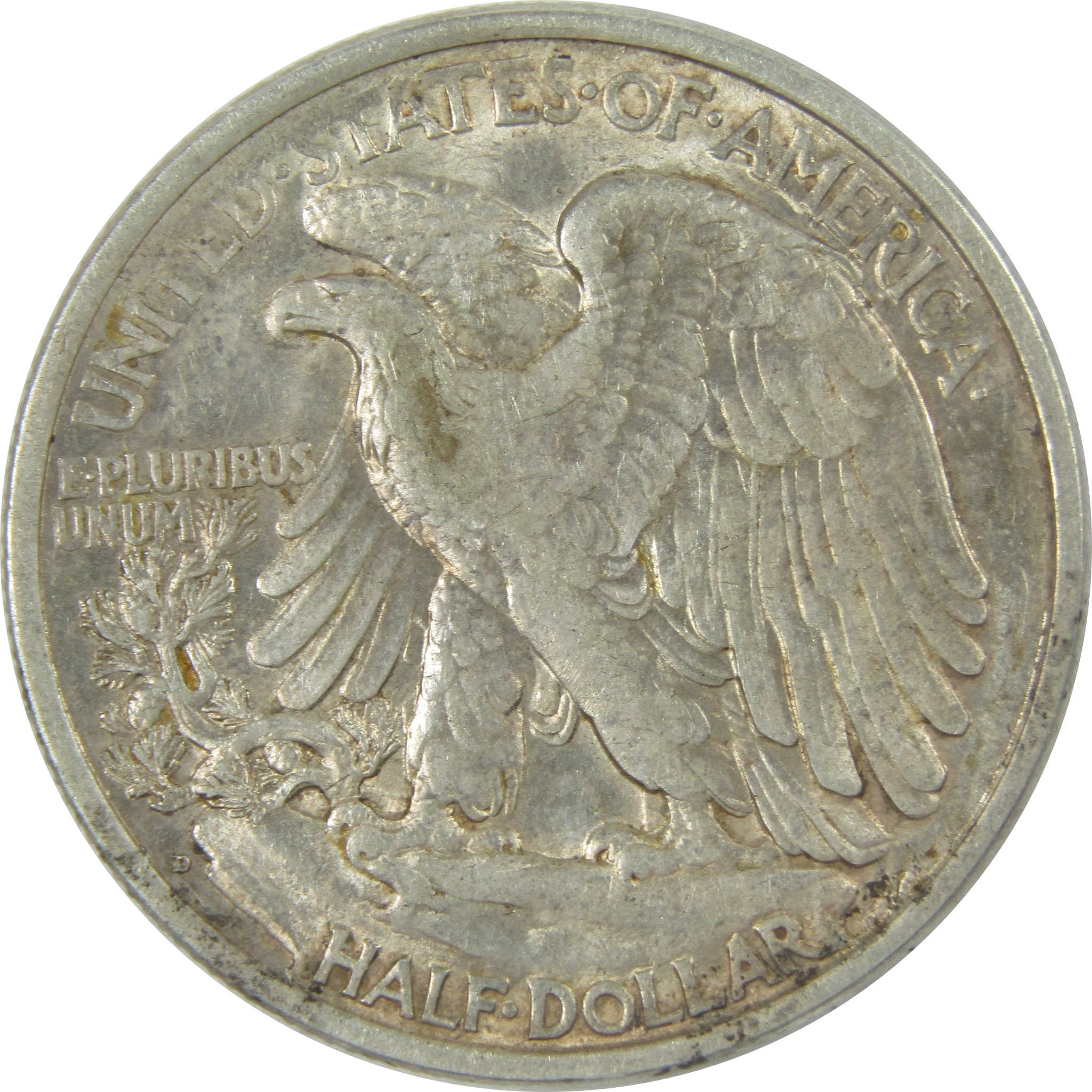 1918 D Liberty Walking Half Dollar About Unc Silver SKU:I16547