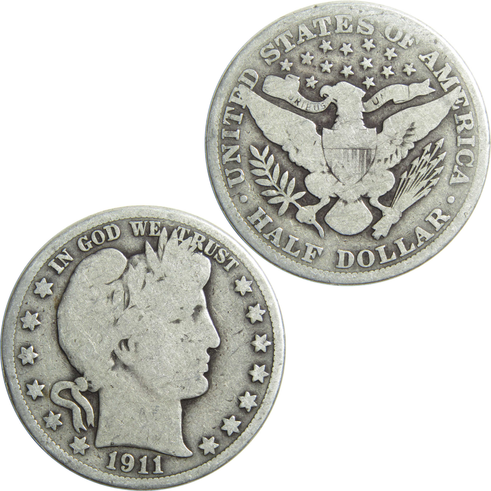 1911 Barber Half Dollar G Good Silver 50c Coin SKU:I13248