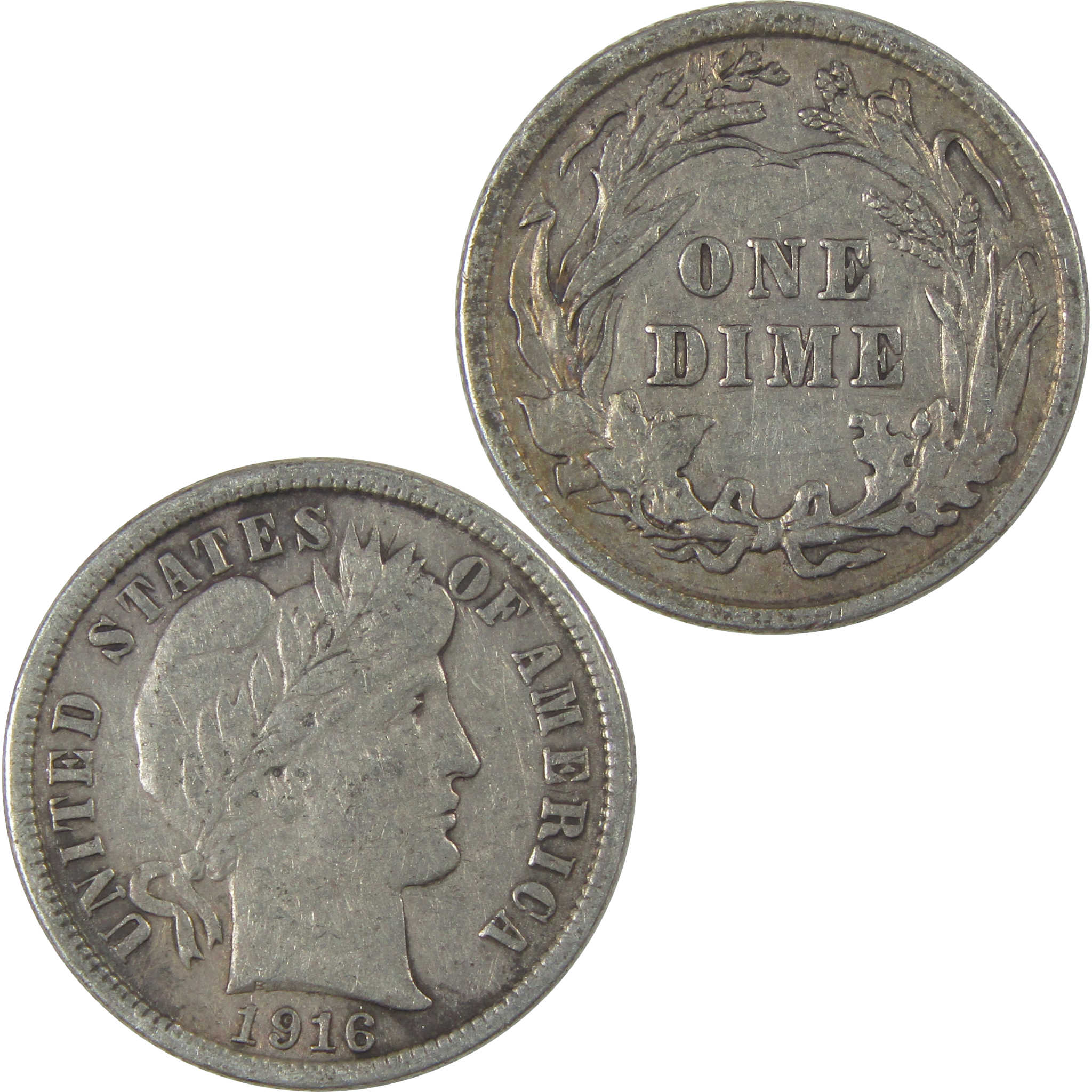 1916 Barber Dime XF EF Extremely Fine Silver 10c Coin SKU:I21111