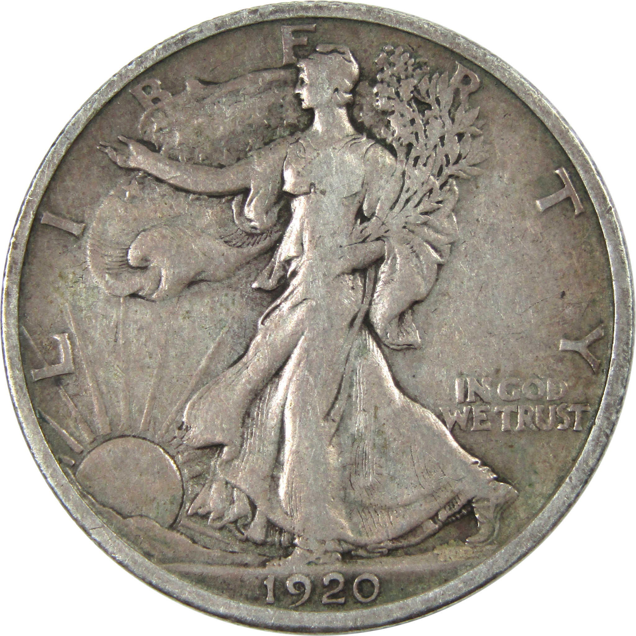 1920 D Liberty Walking Half Dollar VF Very Fine Silver 50c SKU:I13817